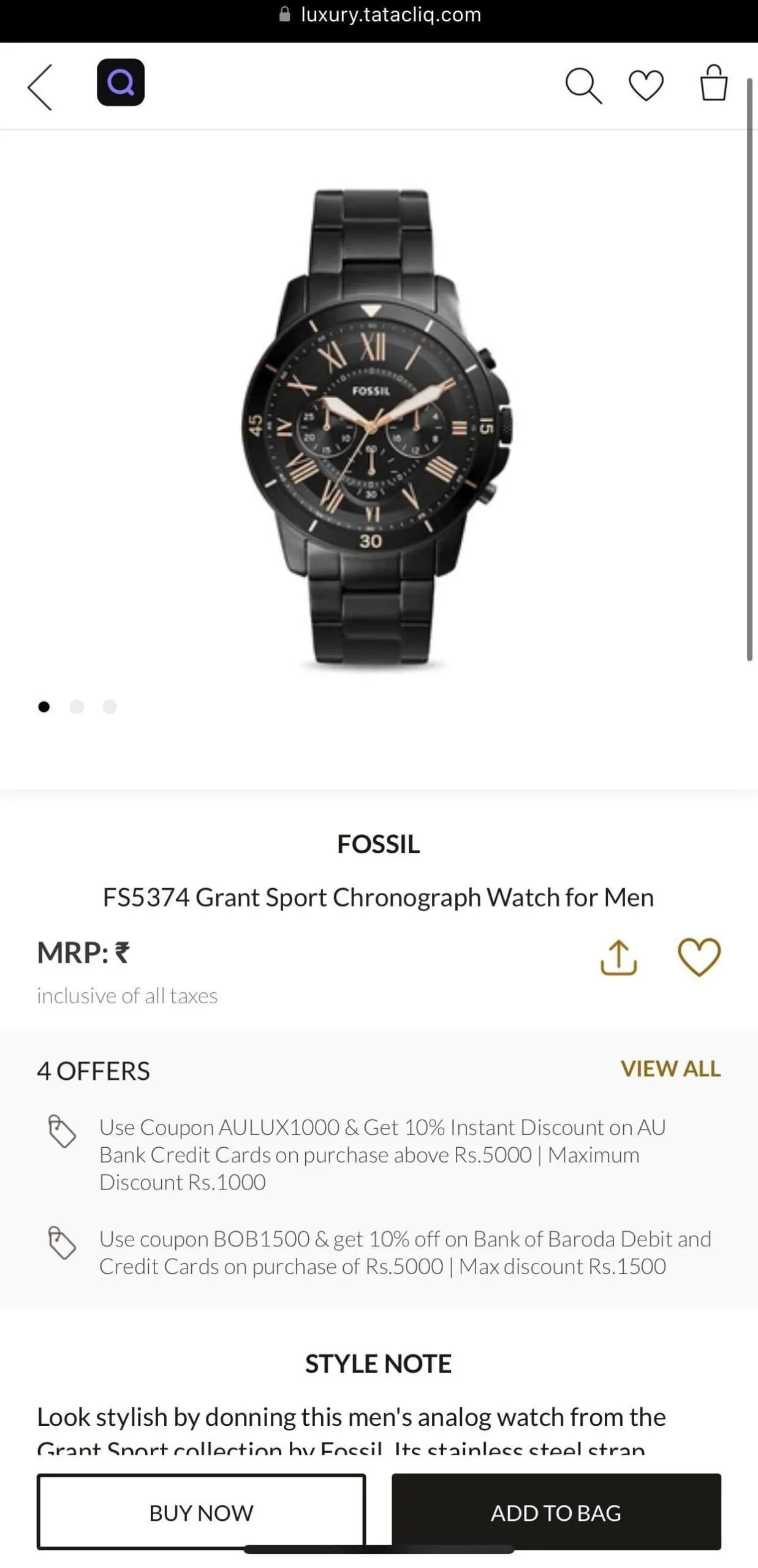 first copy watches Fossil FS-5374 Premium Watch Store Fossil FS-5374 - Image 5