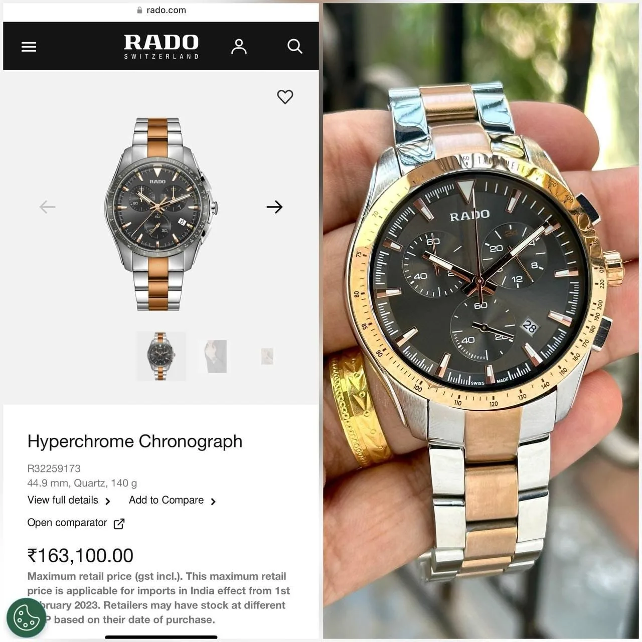 first copy watches Watches Rado HyperChrome Chronograph Premium Rado HyperChrome Chronograph - Image 3