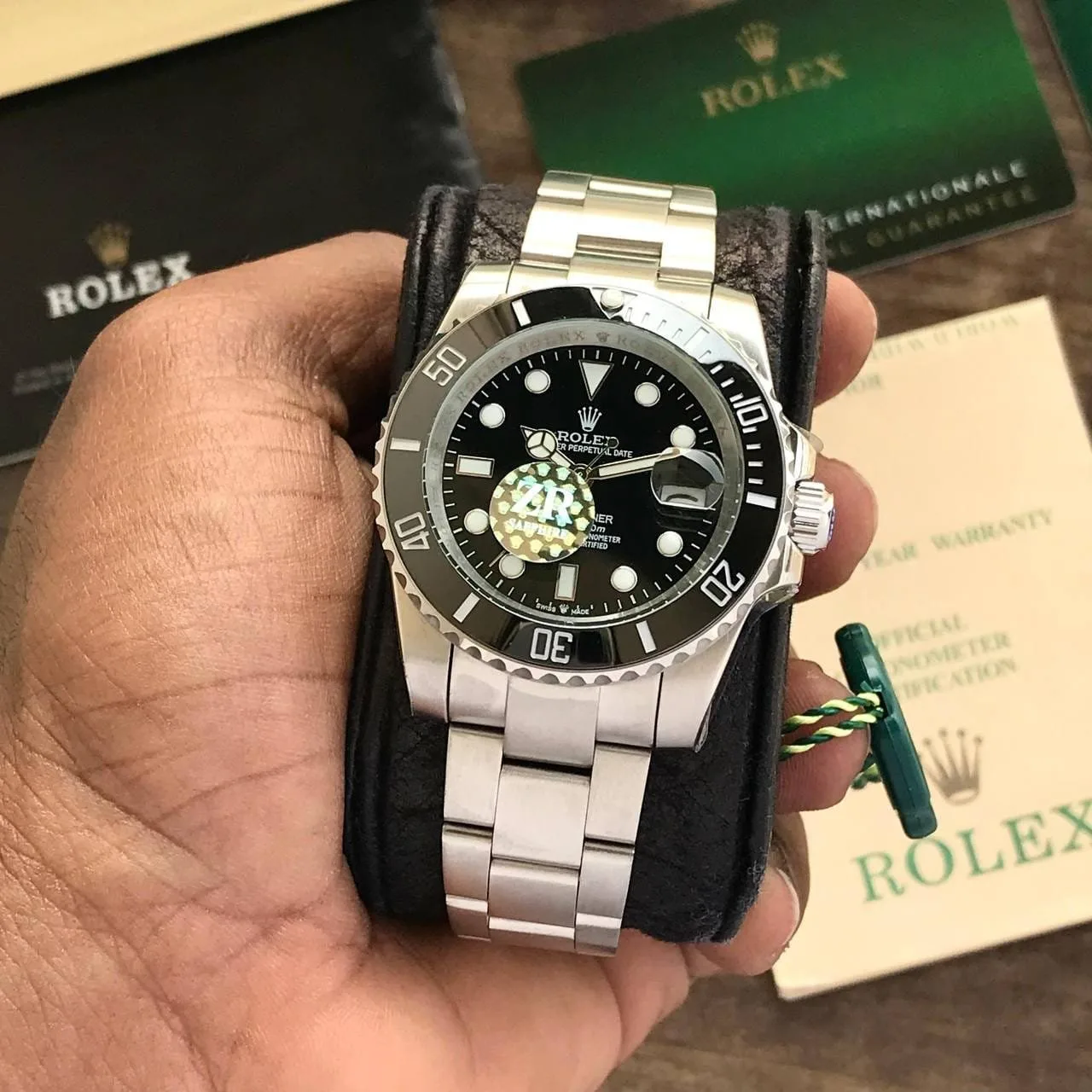 first copy watches Watches Rolex Submariner Silver Black Premium Rolex Submariner Silver Black - Image 5