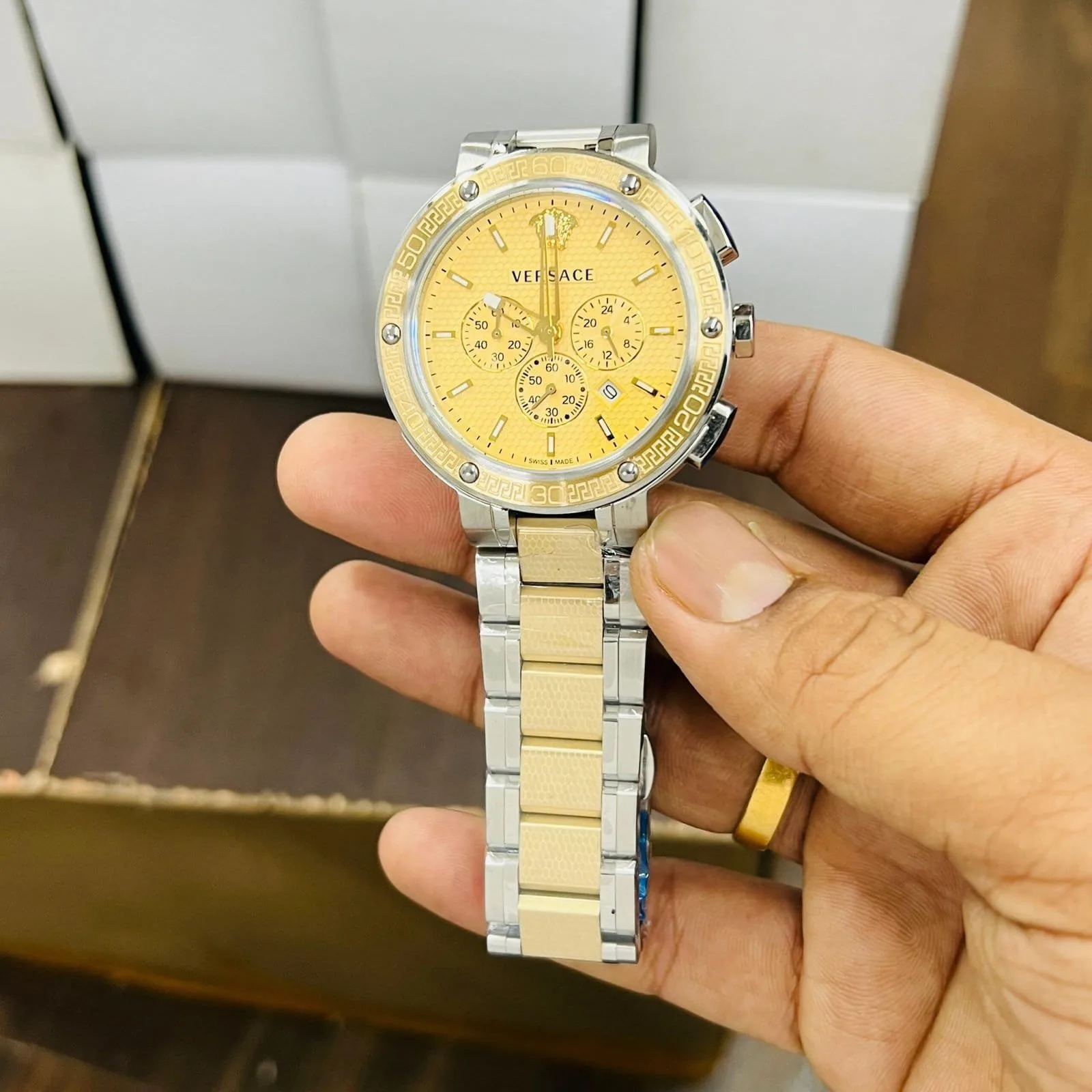 first copy watches Versace Greca Dome Chrono Premium Watch Store Versace Greca Dome Chrono