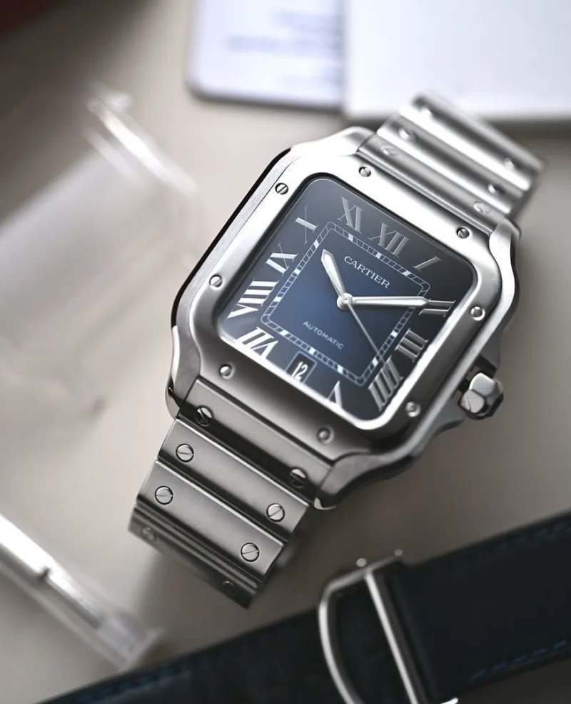 Cartier Santos Automatic 43mm Silver Dial