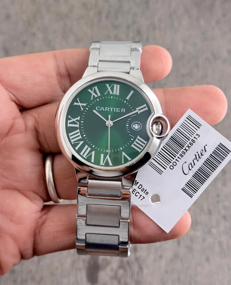 Cartier Ballon Bleu Green Dial Silver Edition