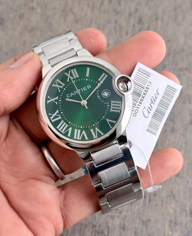Cartier Ballon Bleu Green Dial Silver Edition
