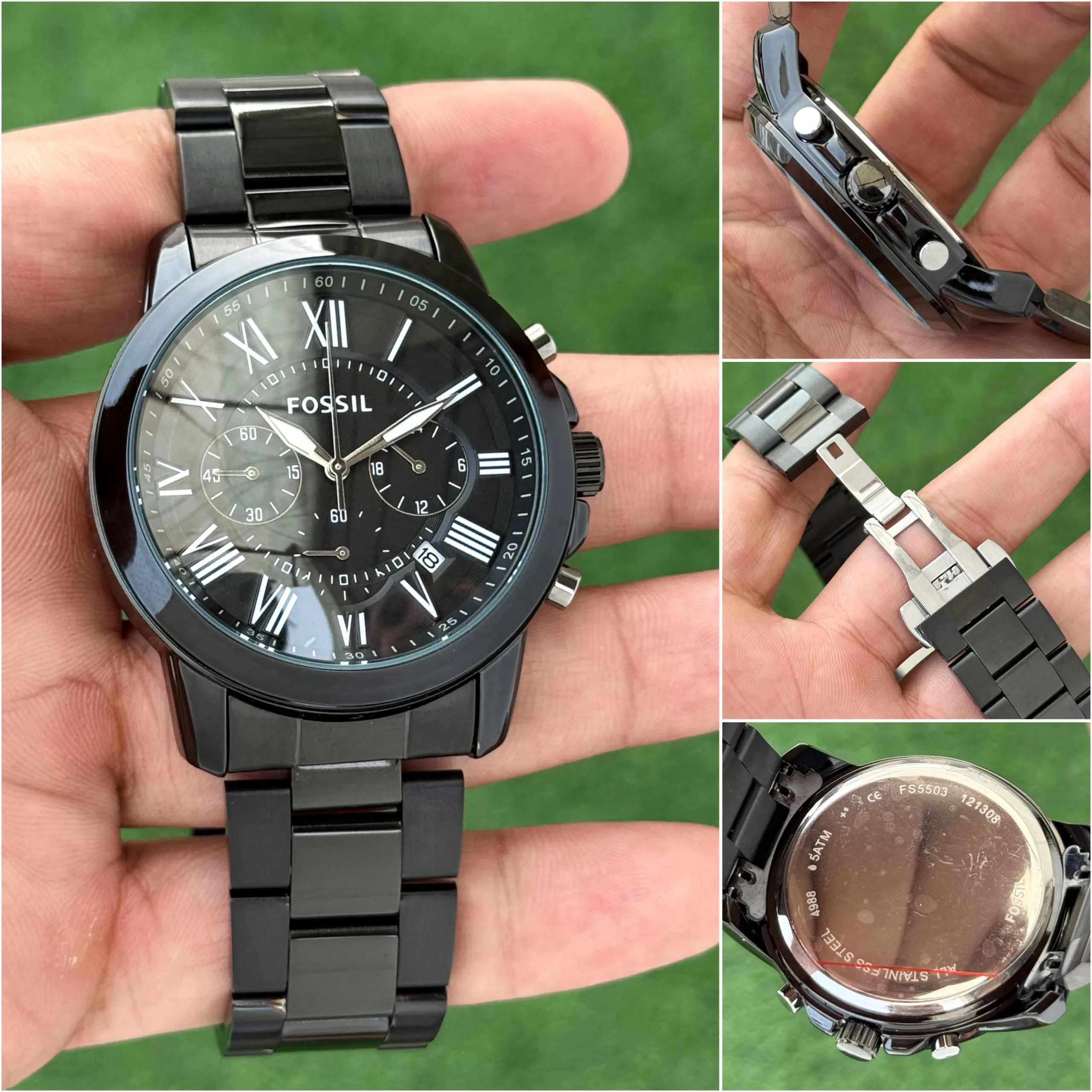 first copy watches Watches Fossil Black Dial, Stainless Steel Strap Premium Fossil Black Dial, Stainless Steel Strap4