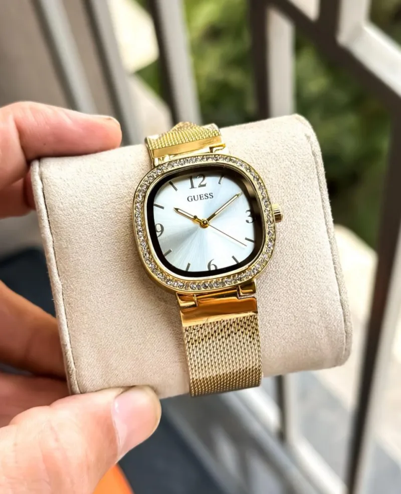 GUESS Gold Case with Diamond Studded Bezel