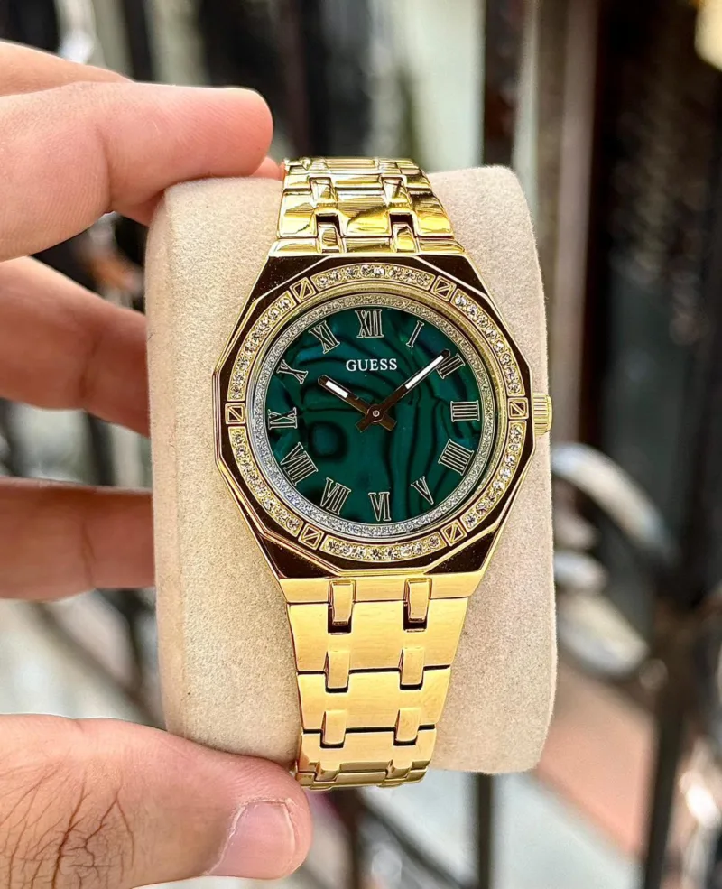 Guess Emerald Green Marble Green Dial