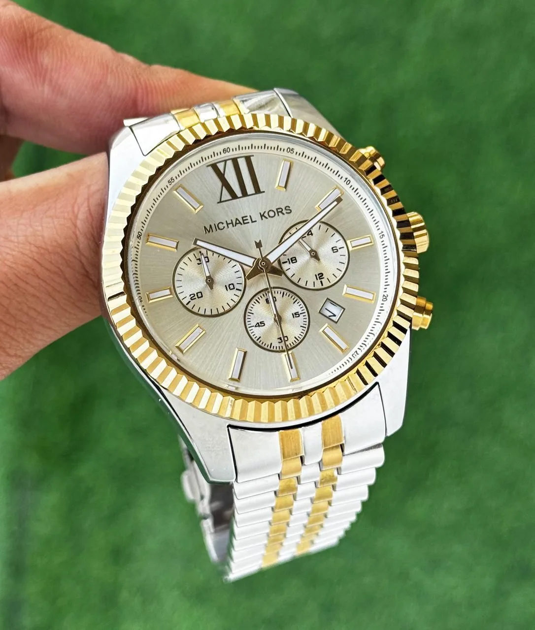 first copy watches Watches Michael Kors Men's 44mm White Dial Premium Michael Kors Men's 44mm White Dial - Image 3