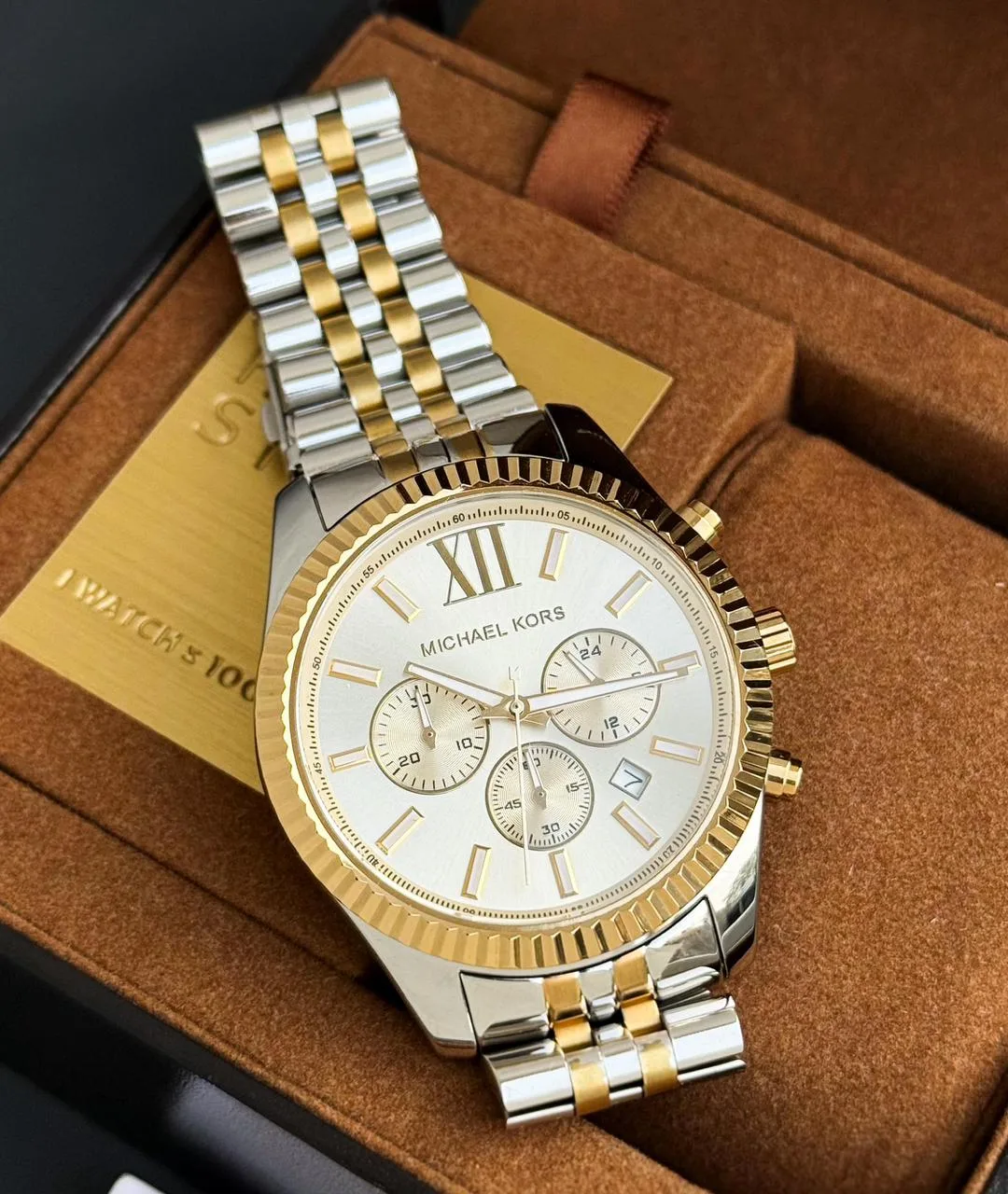 first copy watches Watches Michael Kors Men's 44mm White Dial Premium Michael Kors