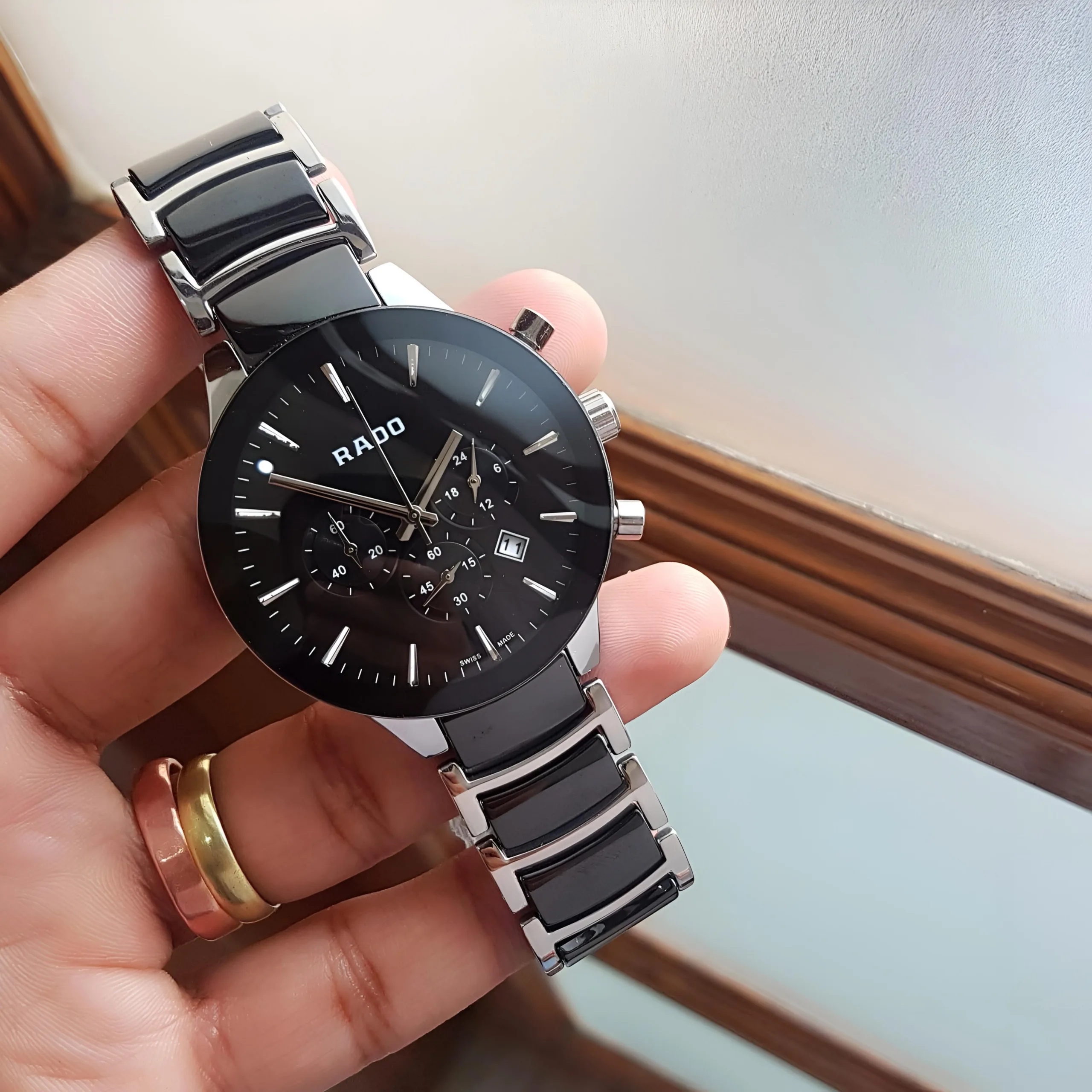 first copy watches Watches Rado Centrix Black Chronograph Premium Rado Centrix Black Chronograph - Image 2