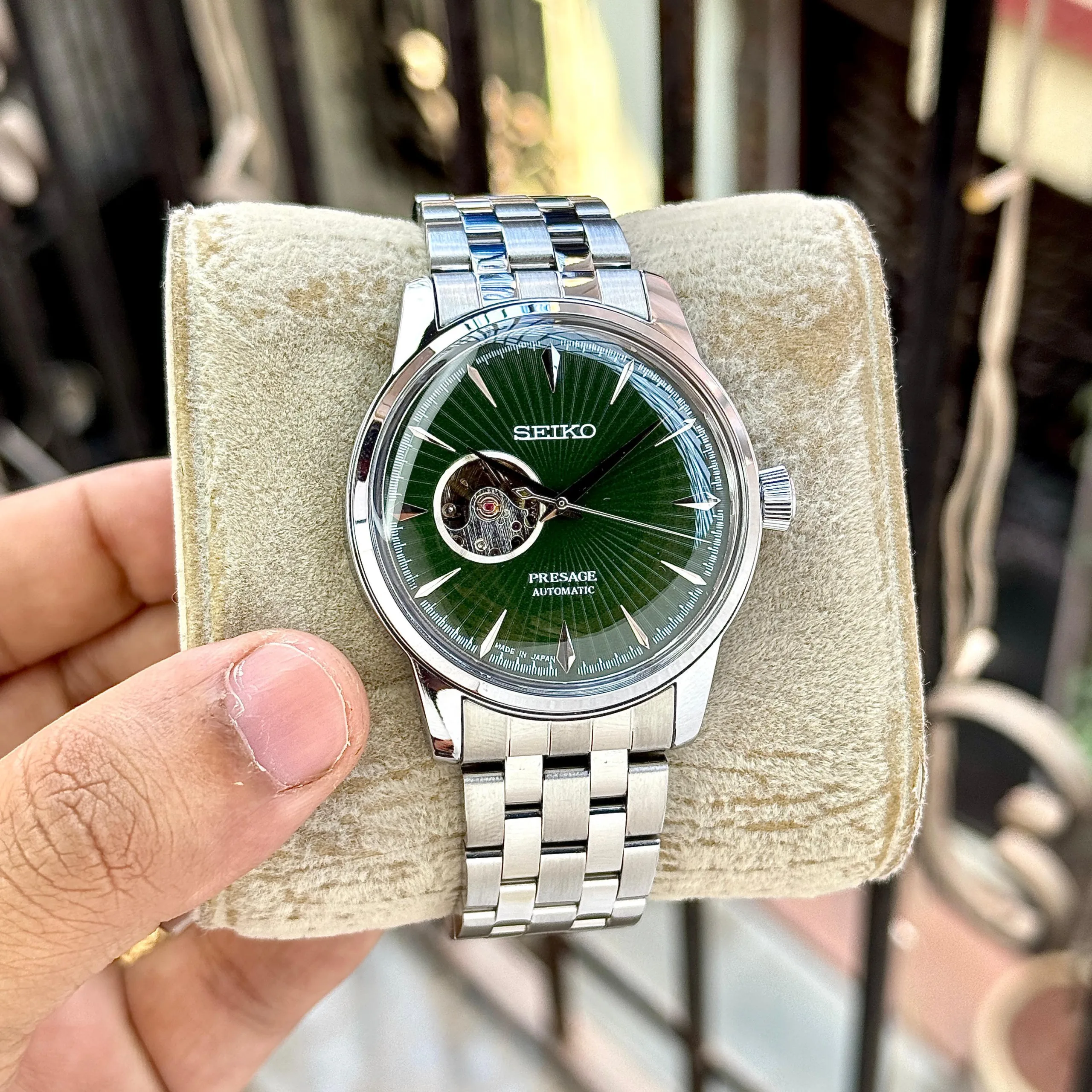 first copy watches Watches Seiko Presage Cocktail Time “Grasshopper” Open Heart Premium SEIKO