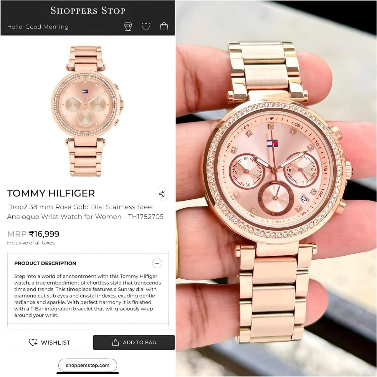 first copy watches Watches Tommy Hilfiger Rose Gold Chronograph Premium Tommy Hilfiger Rose Gold Chronograph - Image 3