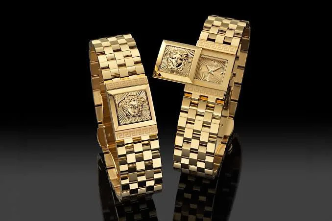 first copy watches Watches Versace PVD Gold Asymmetrical Quartz Premium Versace PVD Gold Asymmetrical Quartz - Image 2