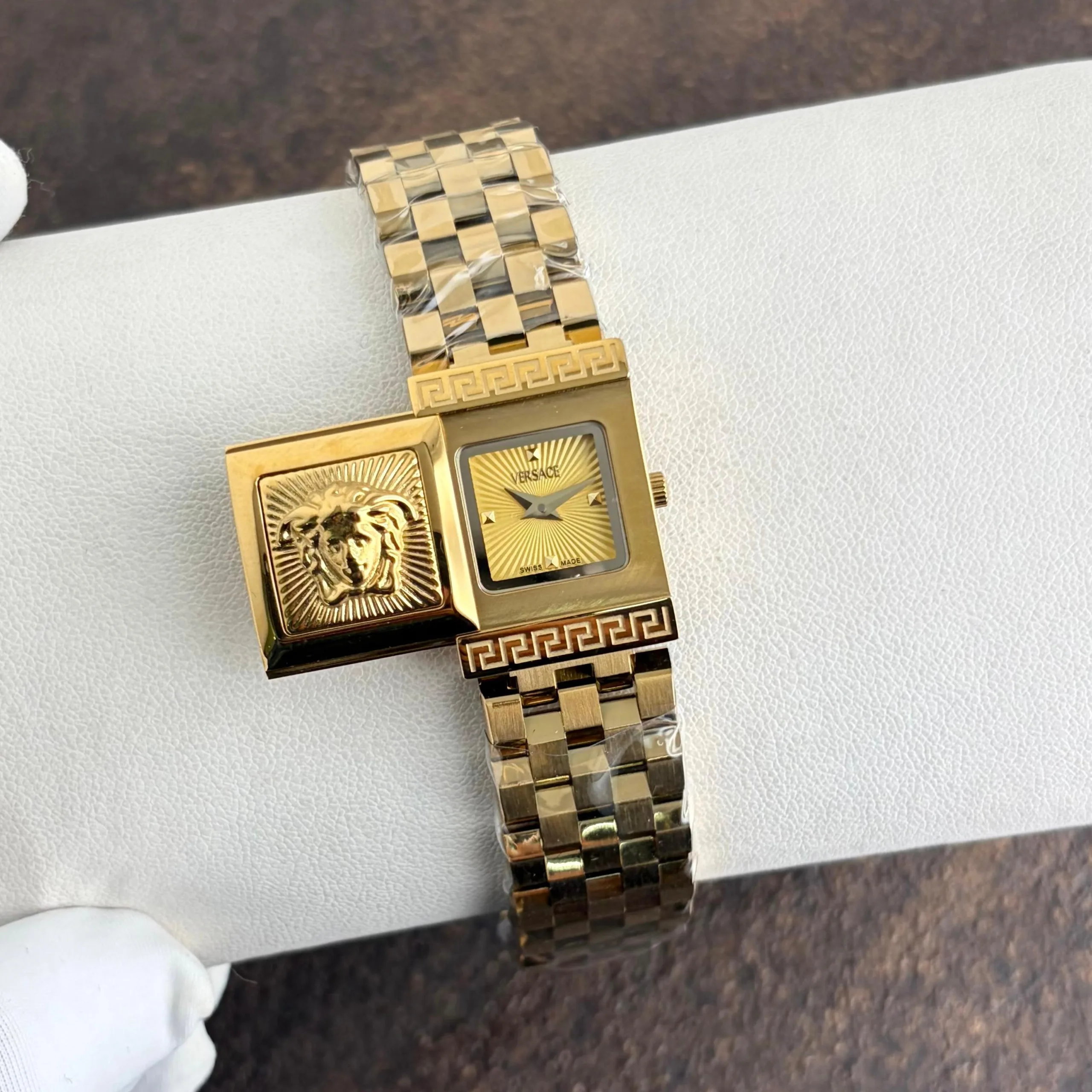 first copy watches Watches Versace PVD Gold Asymmetrical Quartz Premium Versace