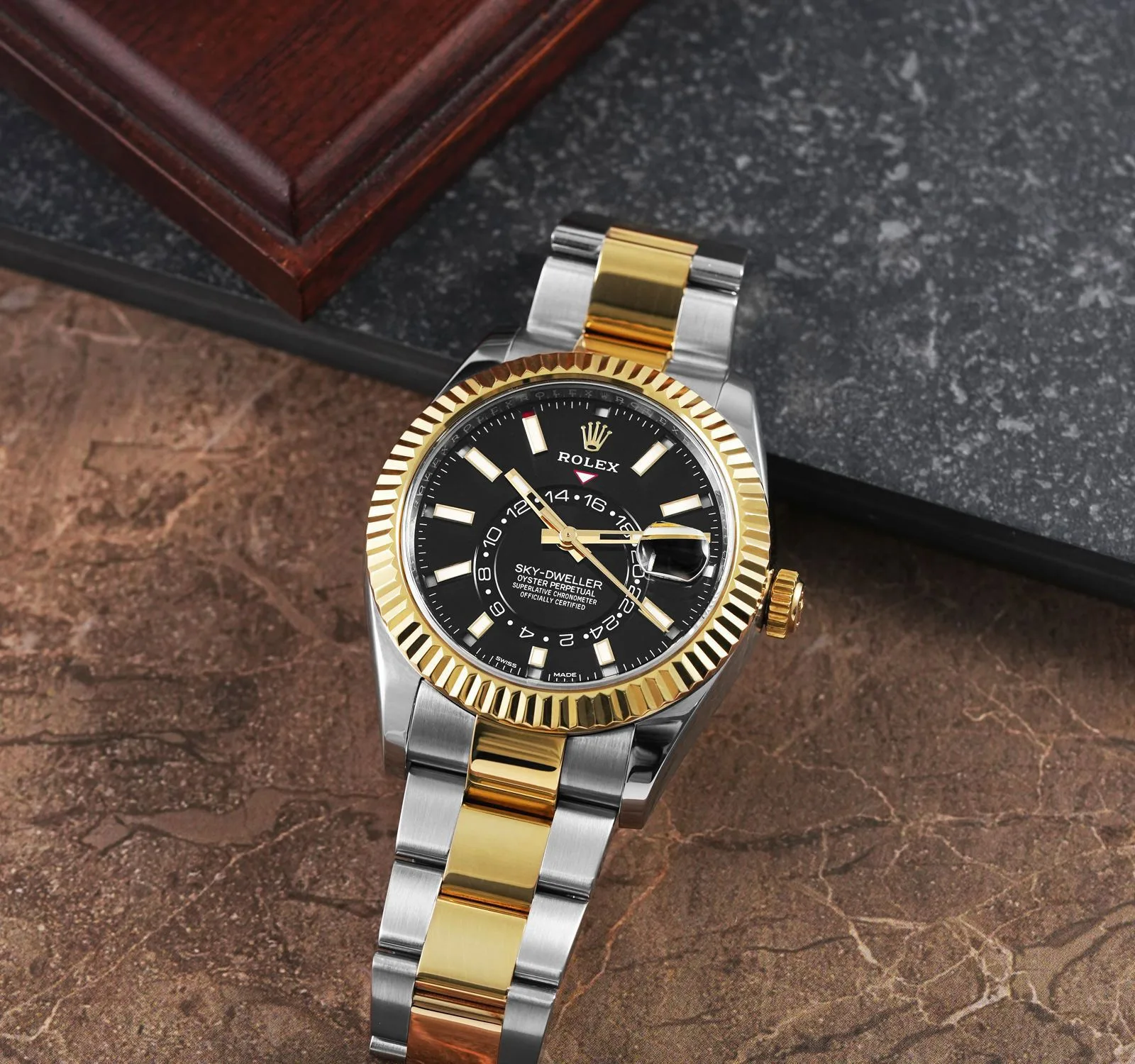first copy watches Watches Rolex Sky-Dweller Black Dial (42mm) Premium Rolex Sky-Dweller Black Dial (42mm) - Image 3