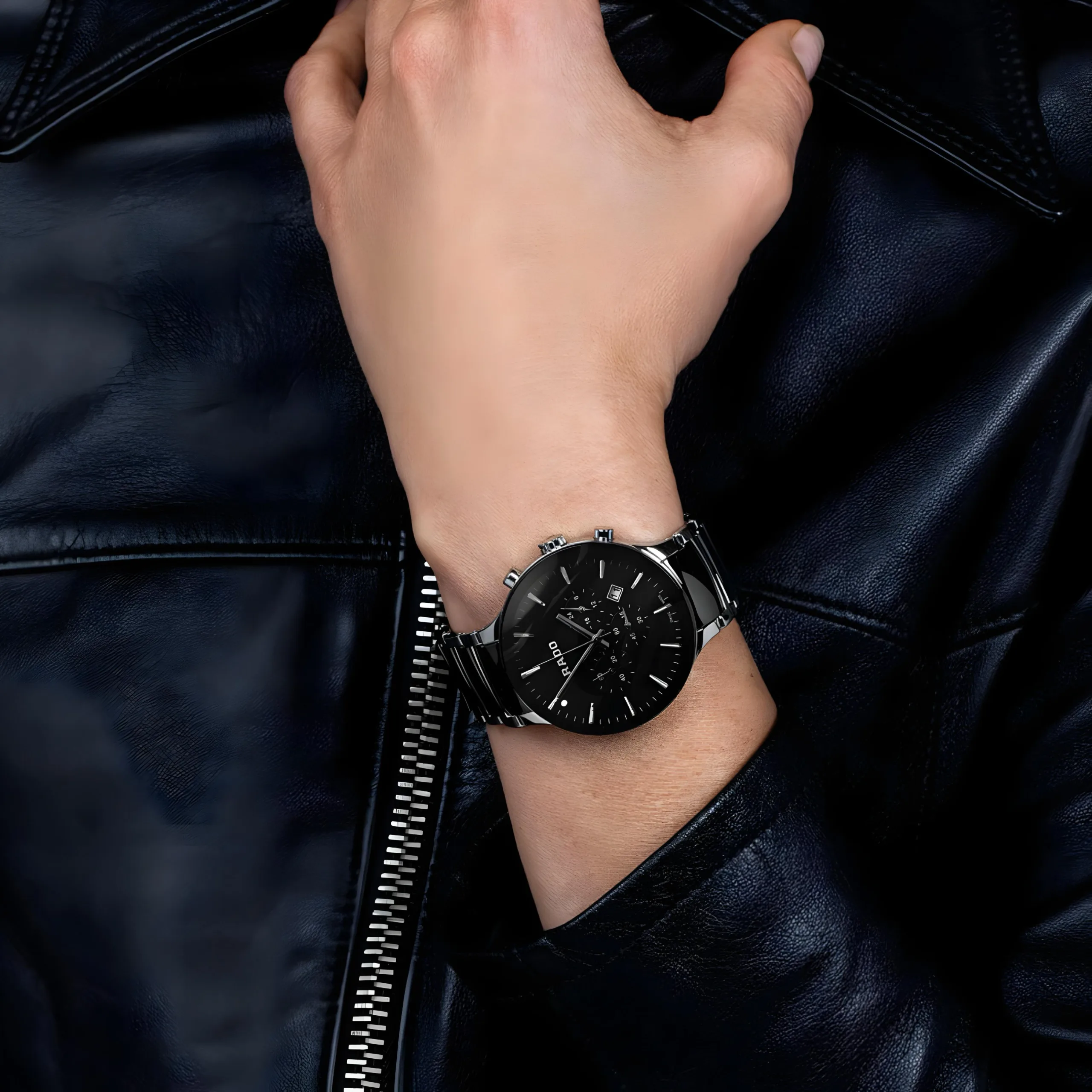 first copy watches Watches Rado Centrix Black Chronograph Premium Rado Centrix Black Chronograph - Image 4