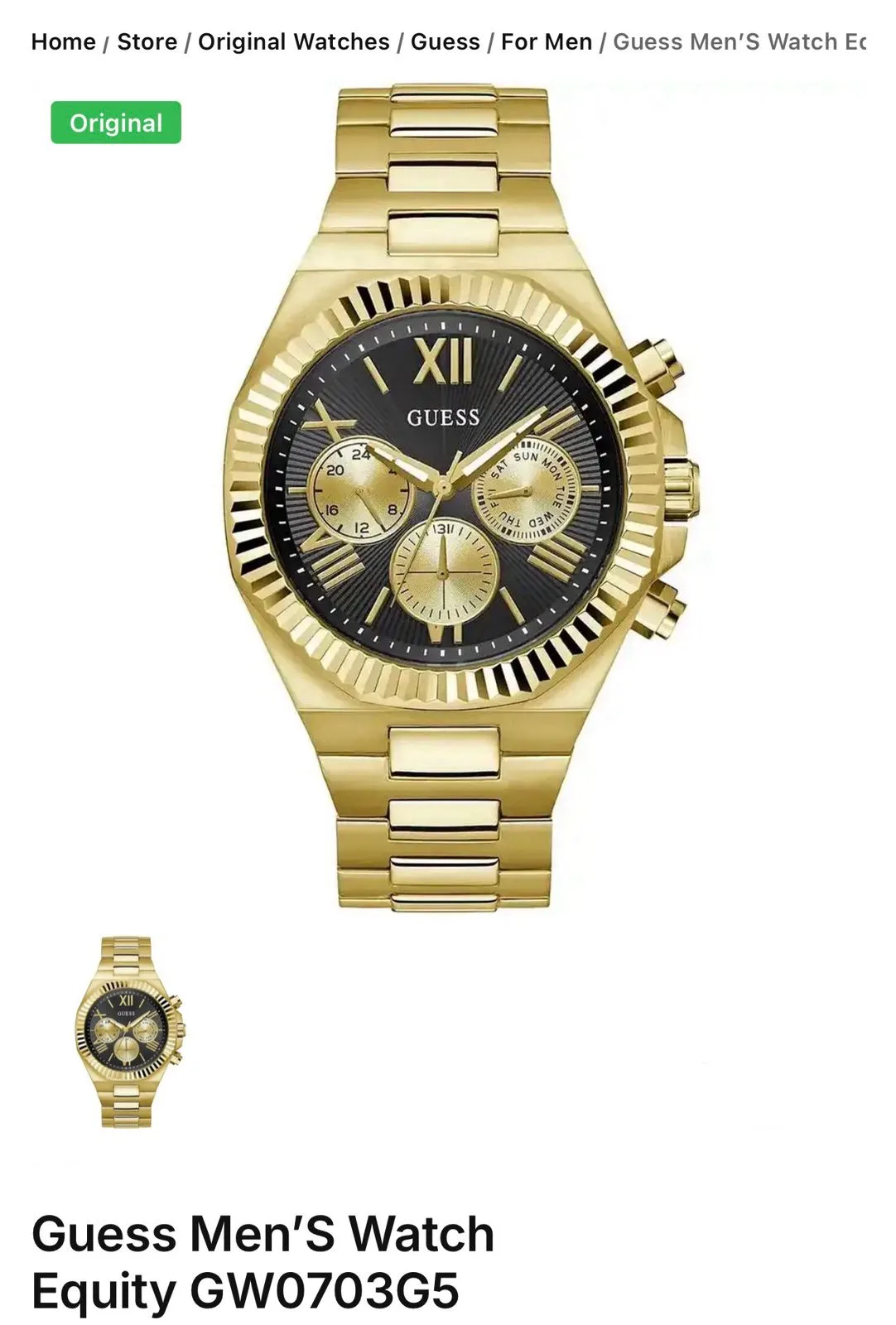 first copy watches Watches Guess Equity Black Dial Gold-Tone Stainless Steel Premium Guess Equity Black Dial Gold-Tone Stainless Steel - Image 4