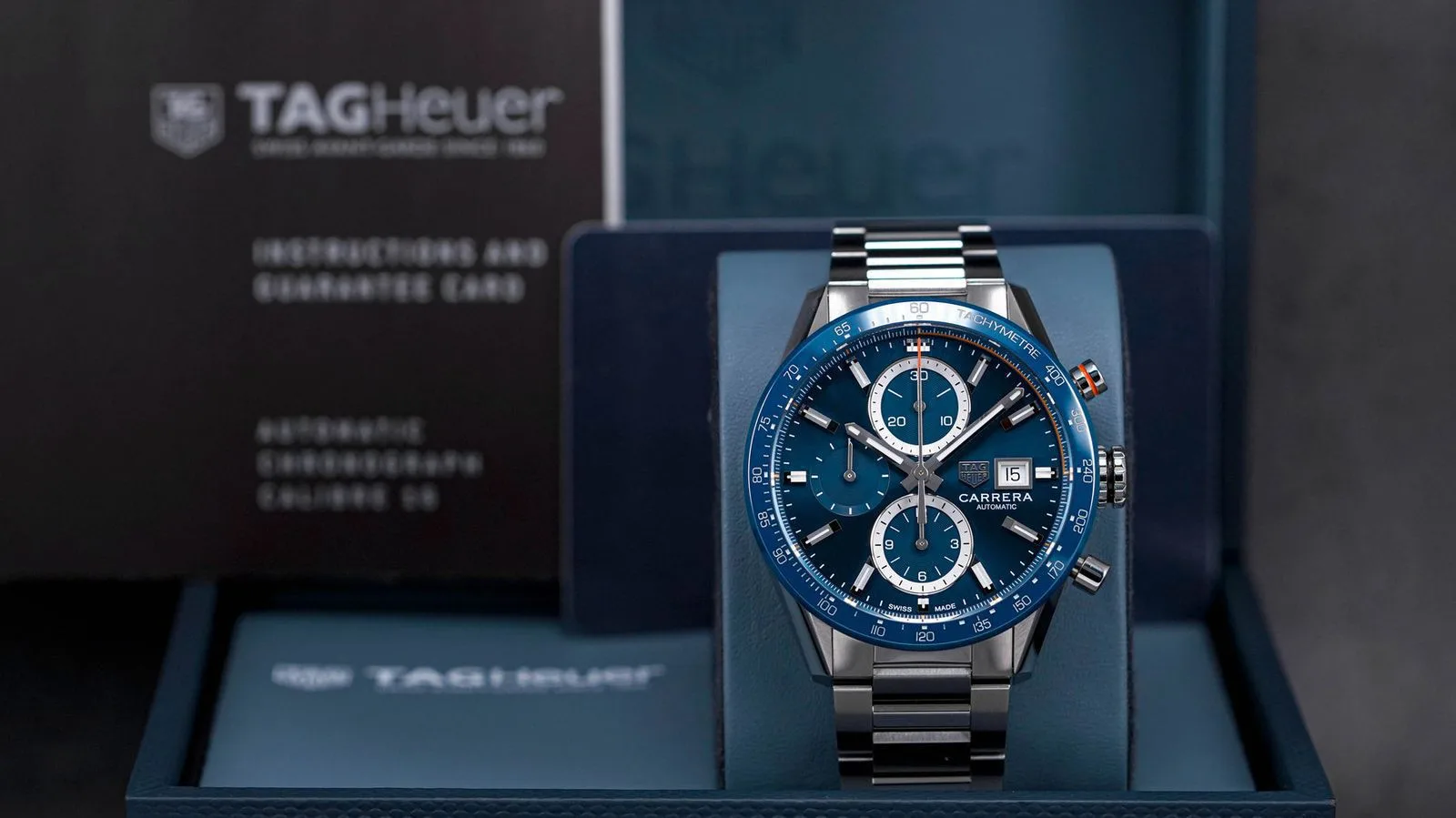 first copy watches Watches Tag Heuer Blue Dial Stainless Steel Luxury (44mm) Premium Tag Heuer Blue Dial Stainless Steel Luxury (44mm) - Image 2
