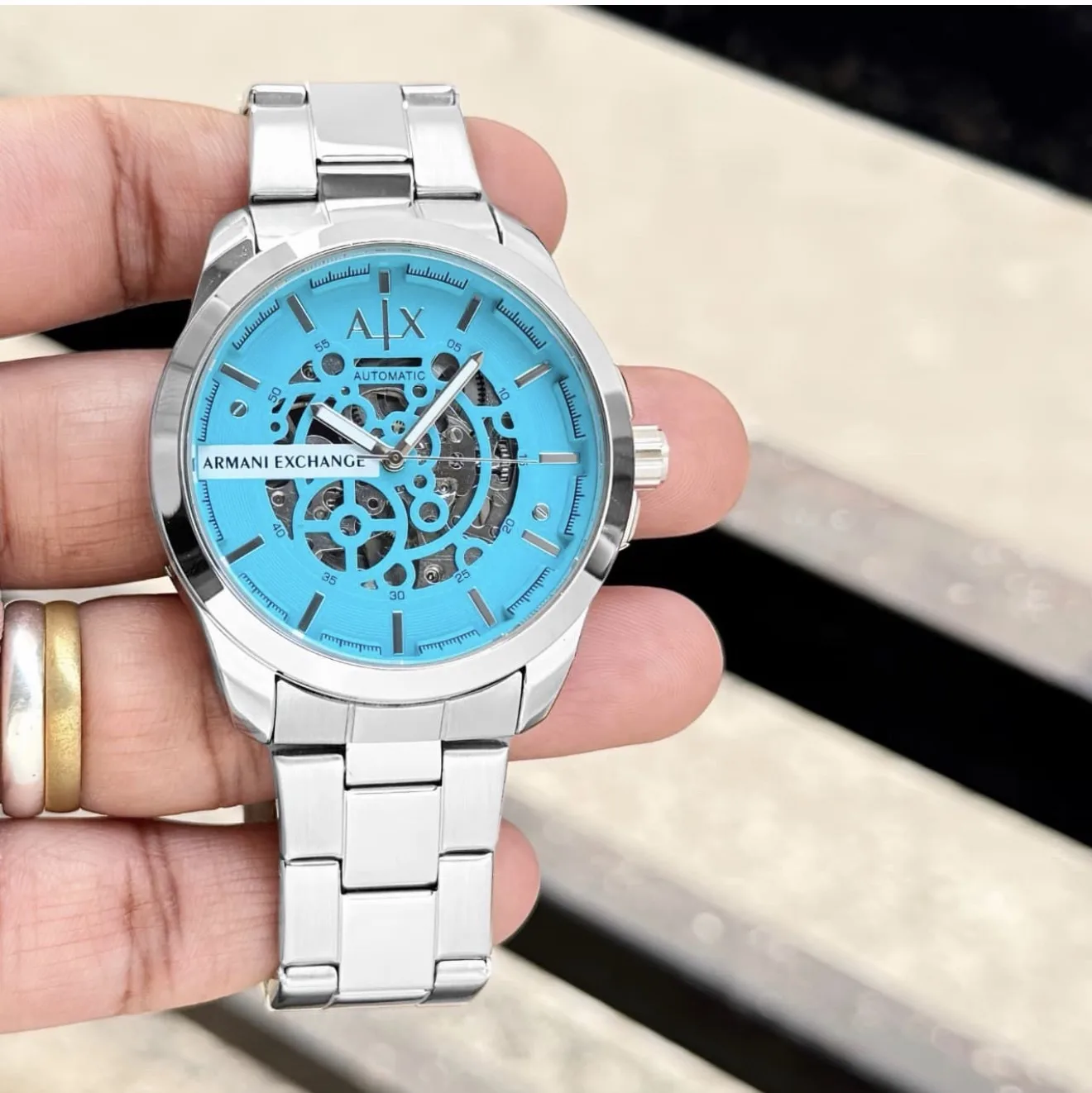 first copy watches Watches Armani Exchange Hampton Automatic Tiffany Blue Premium Armani Exchange Hampton Automatic Tiffany Blue - Image 3