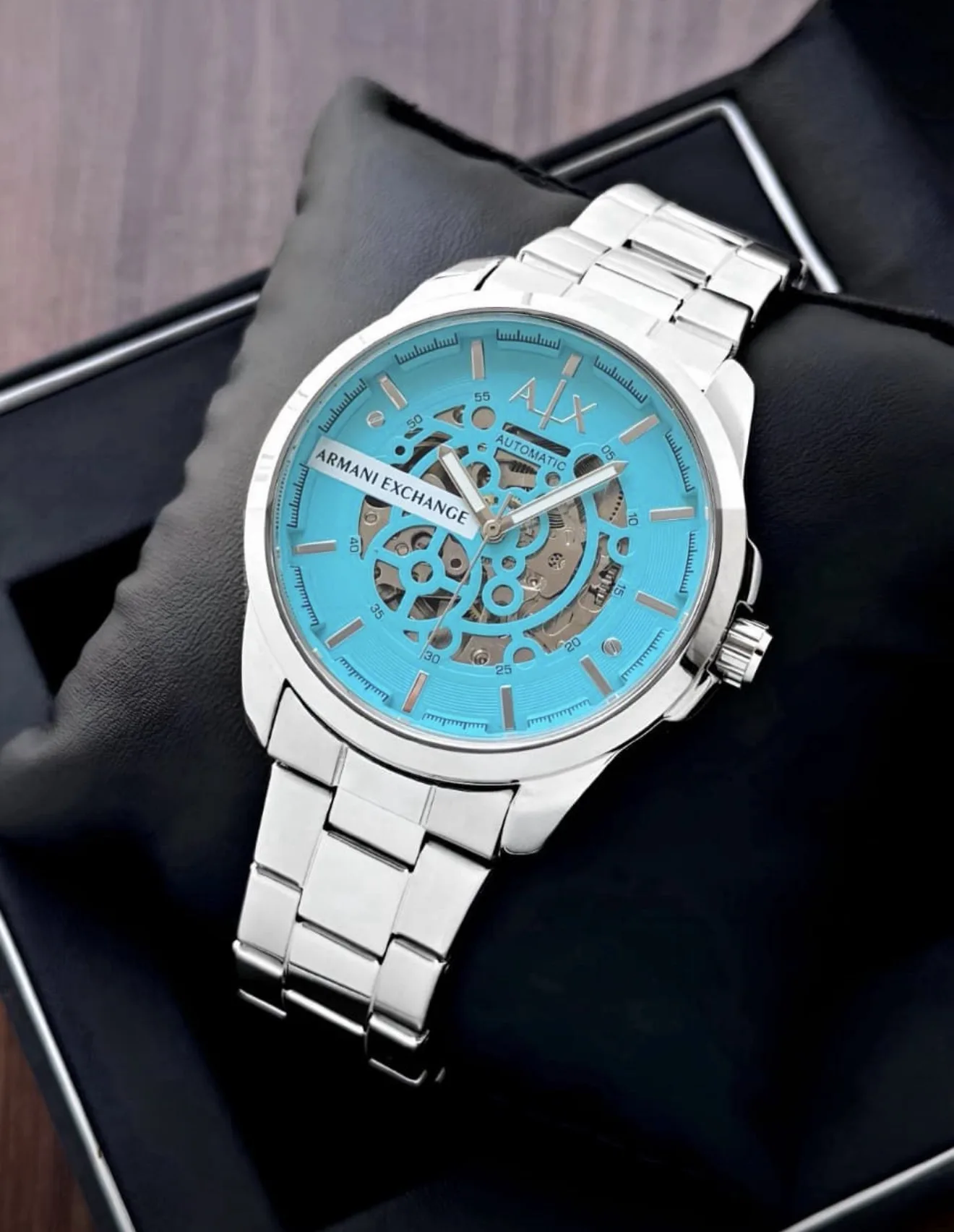 first copy watches Watches Armani Exchange Hampton Automatic Tiffany Blue Premium Armani Exchange Hampton Automatic Tiffany Blue - Image 4