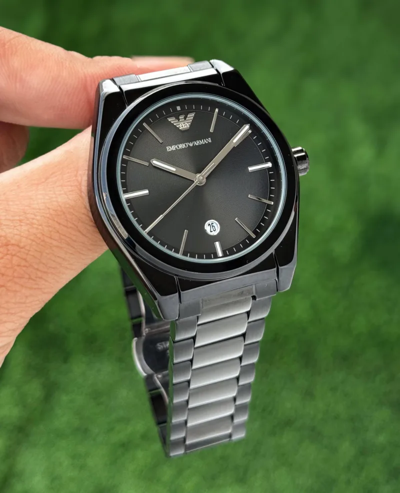 Armani Men’s Black Stainless Steel Analog Watch