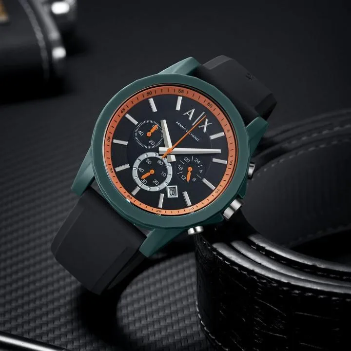 A:E Men’s Black Rubber Strap Analog Watch2