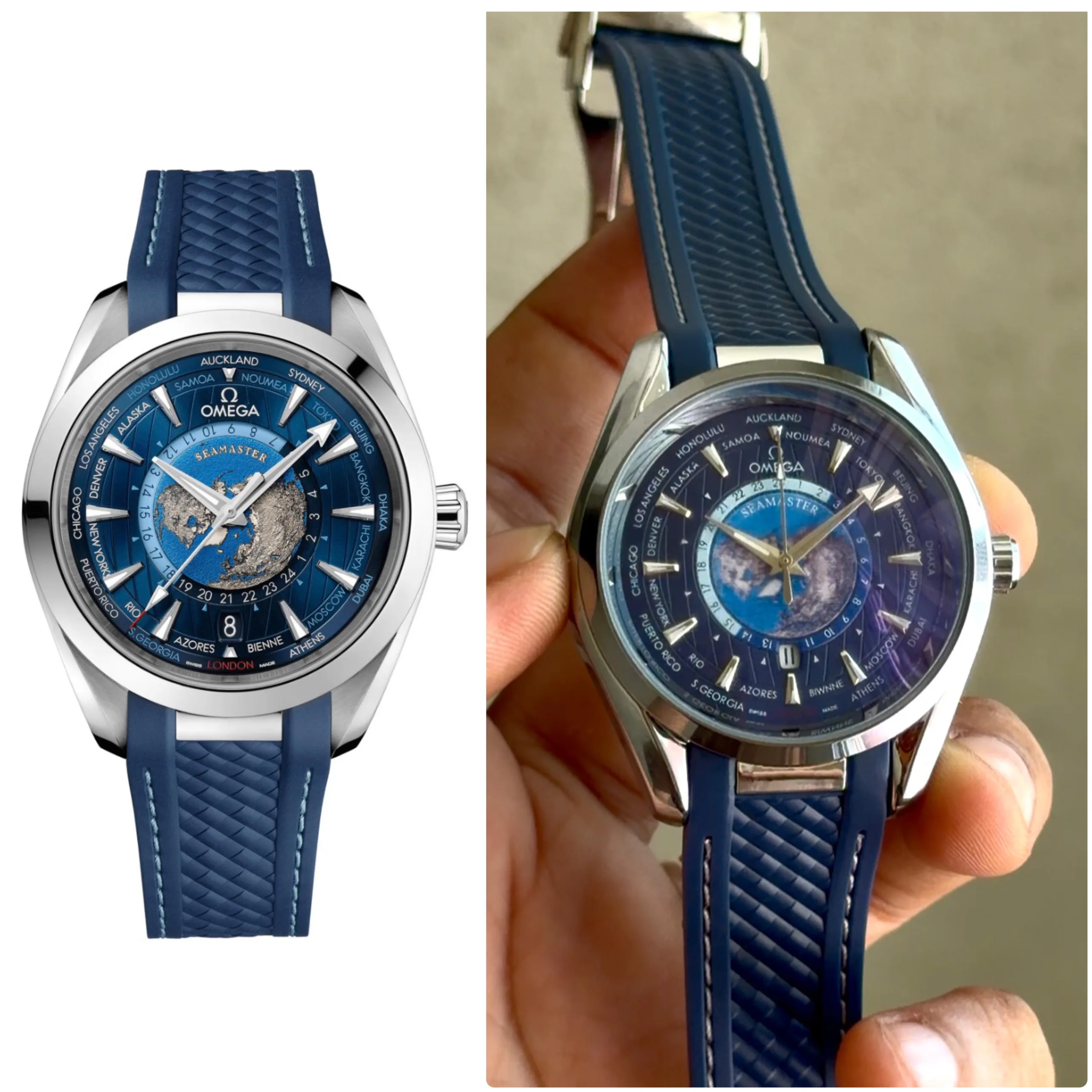 first copy watches Omega Seamaster Aqua Terra World Map Premium Watch Store Omega Seamaster Aqua Terra World Map men