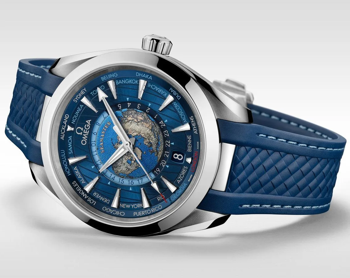 first copy watches Omega Seamaster Aqua Terra World Map Premium Watch Store Omega Seamaster Aqua Terra World Map men