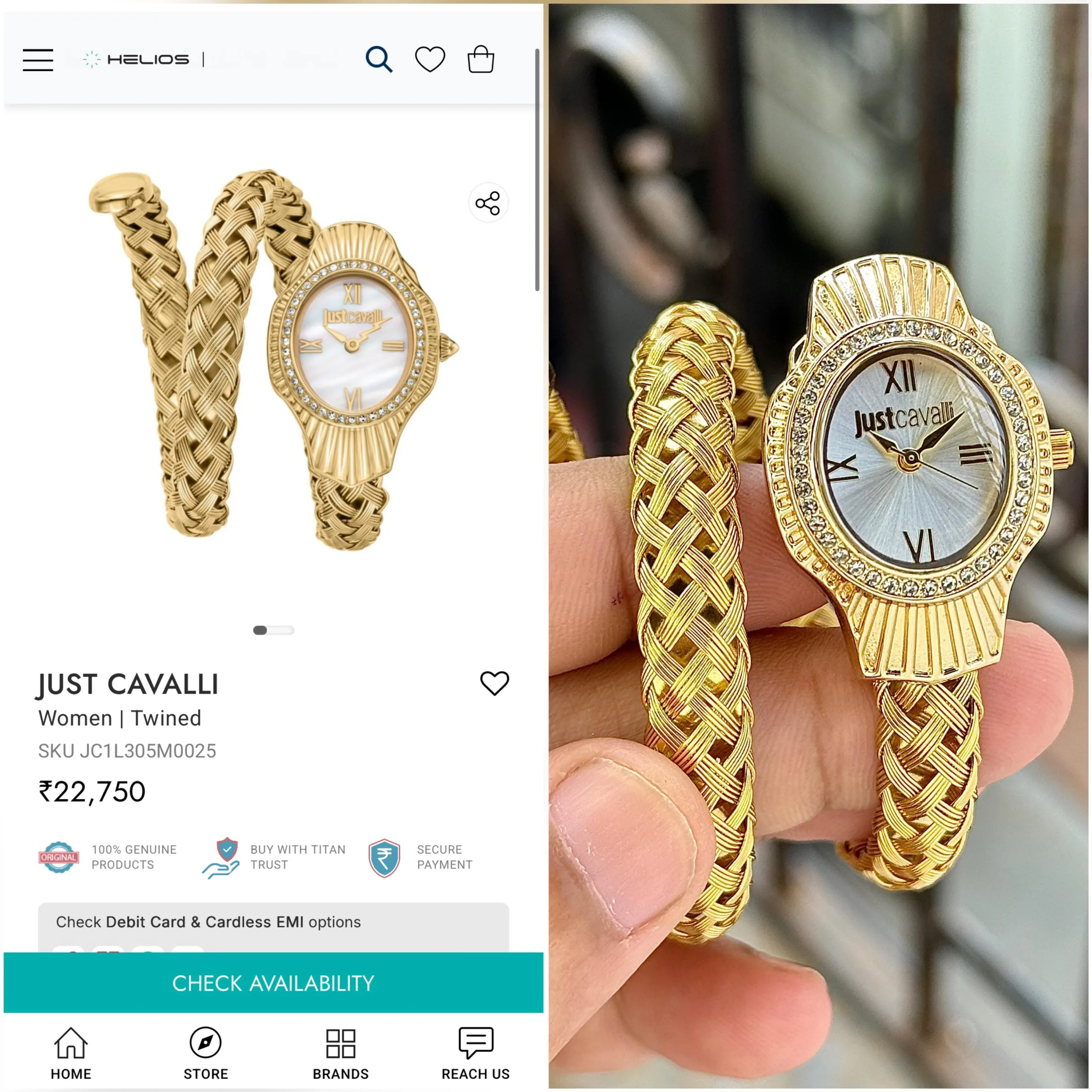 first copy watches Watches Just Cavalli Twined Coil Golden Premium Just Cavalli Twined Coil Golden