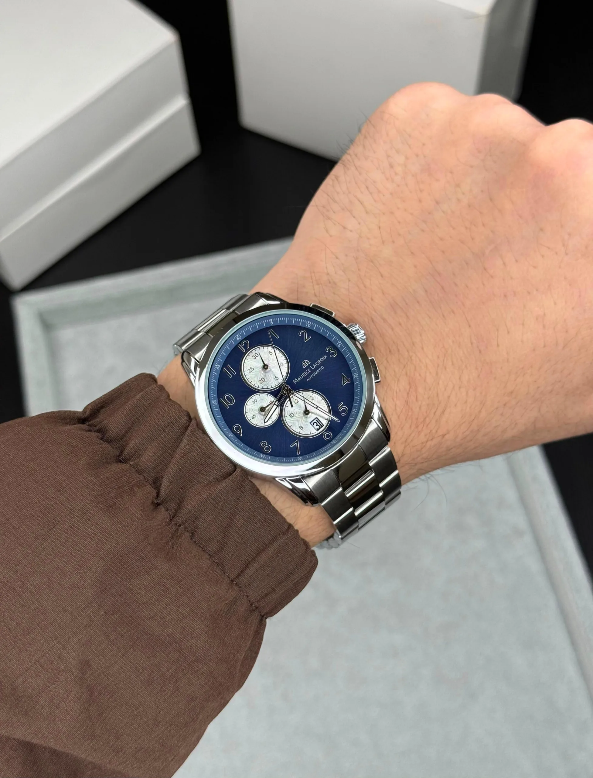 first copy watches Maurice Lacroix Blue Dial Chronograph Premium Watch Store Maurice Lacroix Blue Dial Chronograph