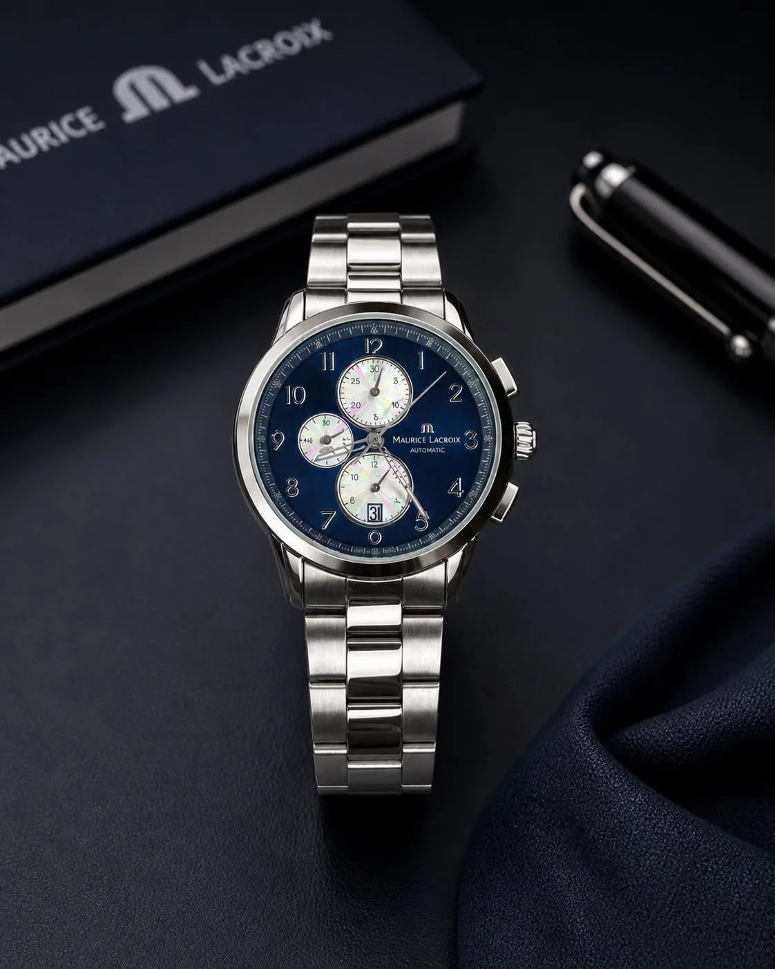 first copy watches Maurice Lacroix Blue Dial Chronograph Premium Watch Store Maurice Lacroix Blue Dial Chronograph
