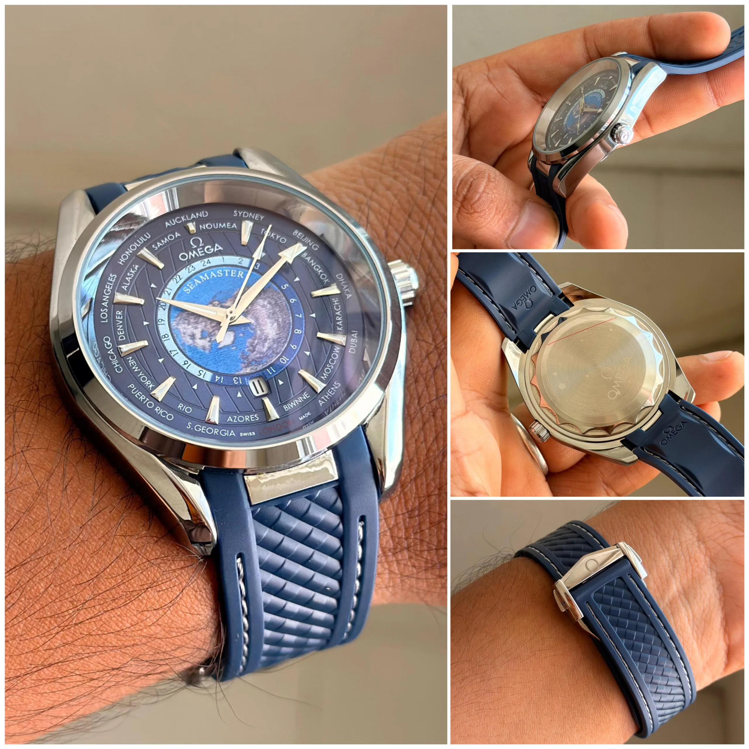 first copy watches Omega Seamaster Aqua Terra World Map Premium Watch Store Omega Seamaster Aqua Terra World Map men
