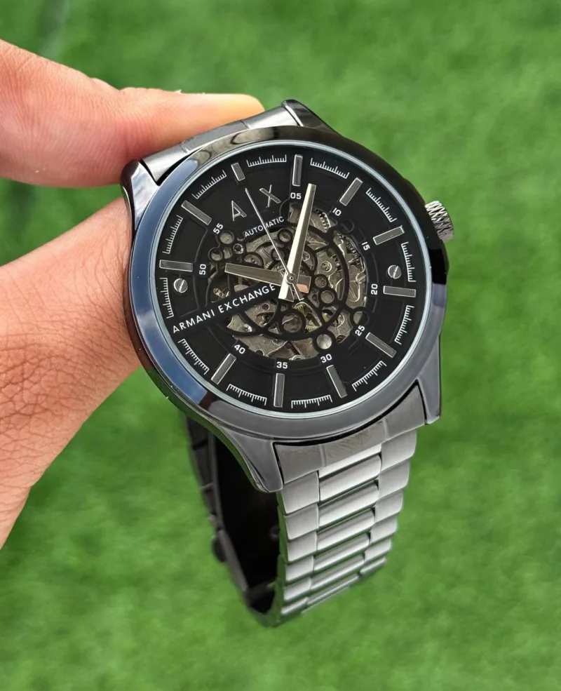 Armani Exchange Automatic Black Skeleton