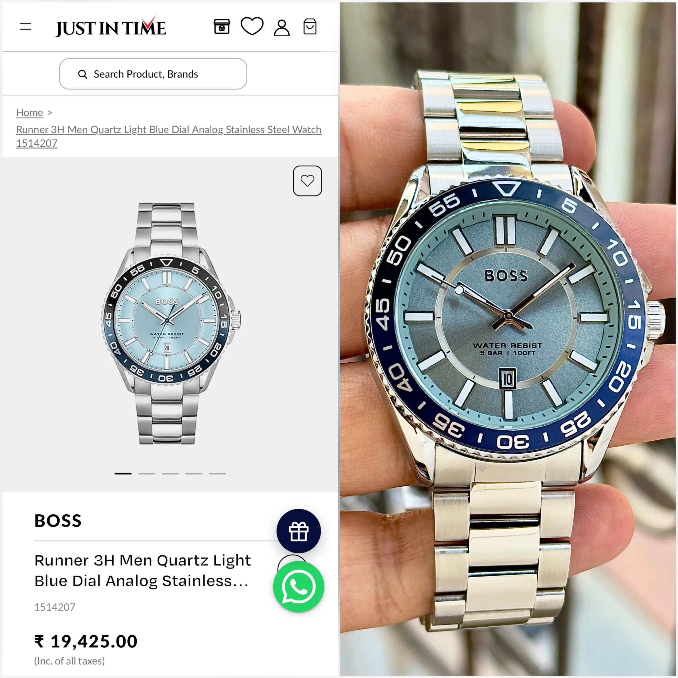 first copy watches BOSS Runner 3H Ice Blue Dial Premium Watch Store BOSS Runner 3H Ice Blue Dial