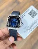 men Cartier Santos Automatic Blue Gradient Dial