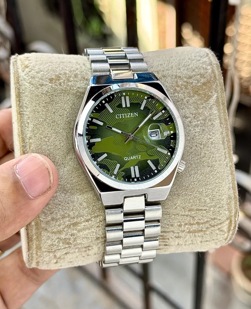 Citizen Tsuyosa Green Camouflage Dial Watch for Men