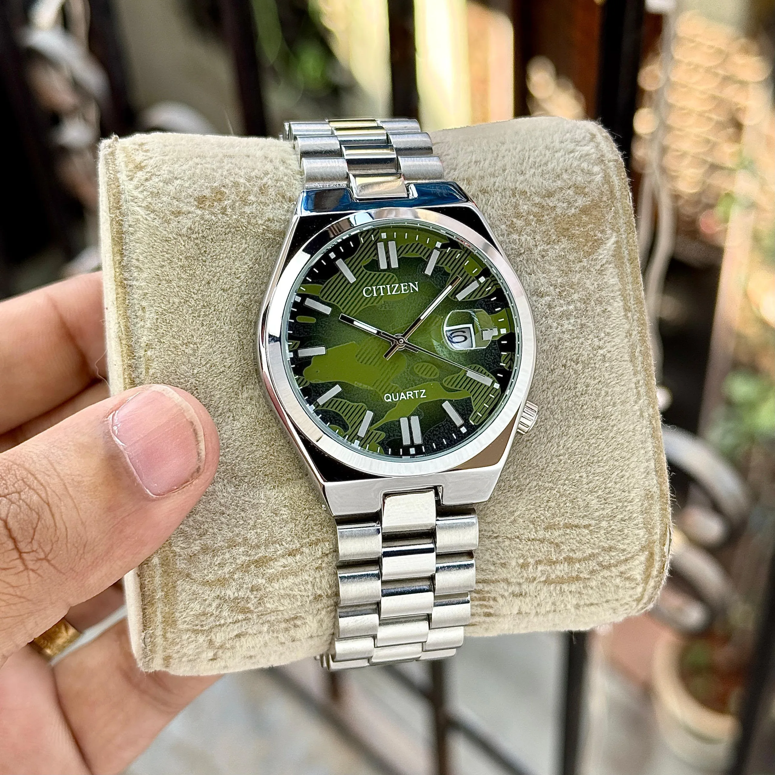 first copy watches Citizen Tsuyosa Green Camouflage Dial Premium Watch Store Citizen Tsuyosa Green Camouflage Dial Watch for Men