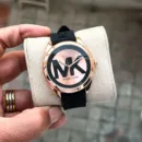 Michael Kors Ladies Rose Gold & Black Silicone3