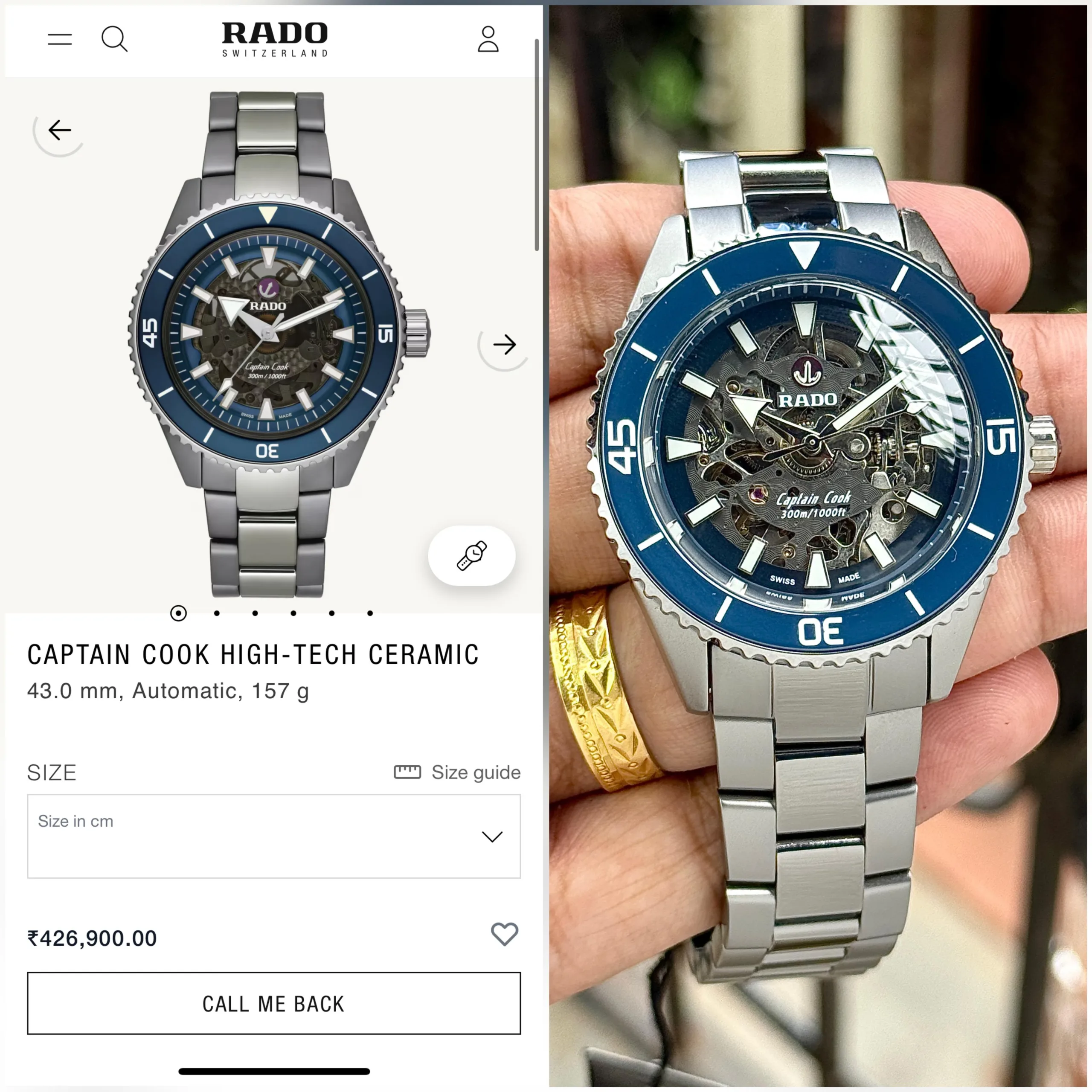 first copy watches Rado Captain Cook High-Tech Ceramic Skeleton Automatic Premium Watch Store Rado Captain Cook High-Tech Ceramic Skeleton Automatic Watch for Men