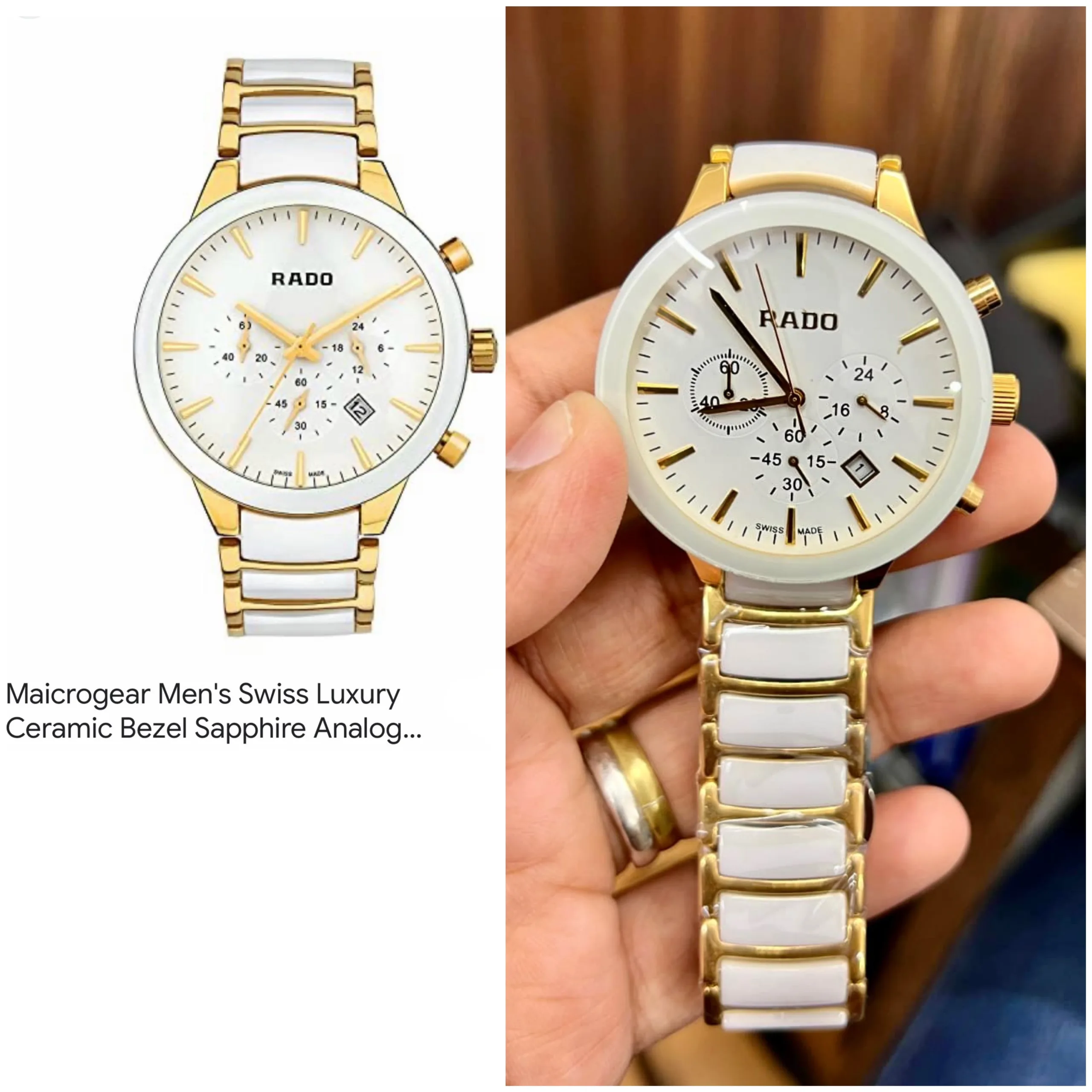 first copy watches Rado Centrix Ceramic Gold-Tone Chronograph Premium Watch Store Rado Centrix Chronograph