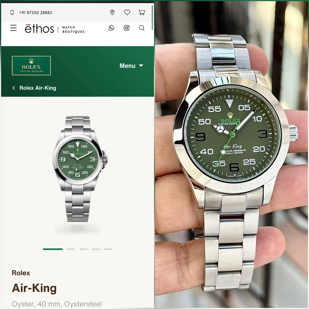 first copy watches Rolex Air-King Olive Green Aviation-Inspired Dial Premium Watch Store Rolex Air-King Olive Green Aviation-Inspired Dial