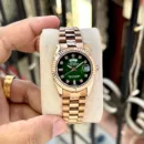 Rolex Premium Rose Gold Green Dial Watch for Women