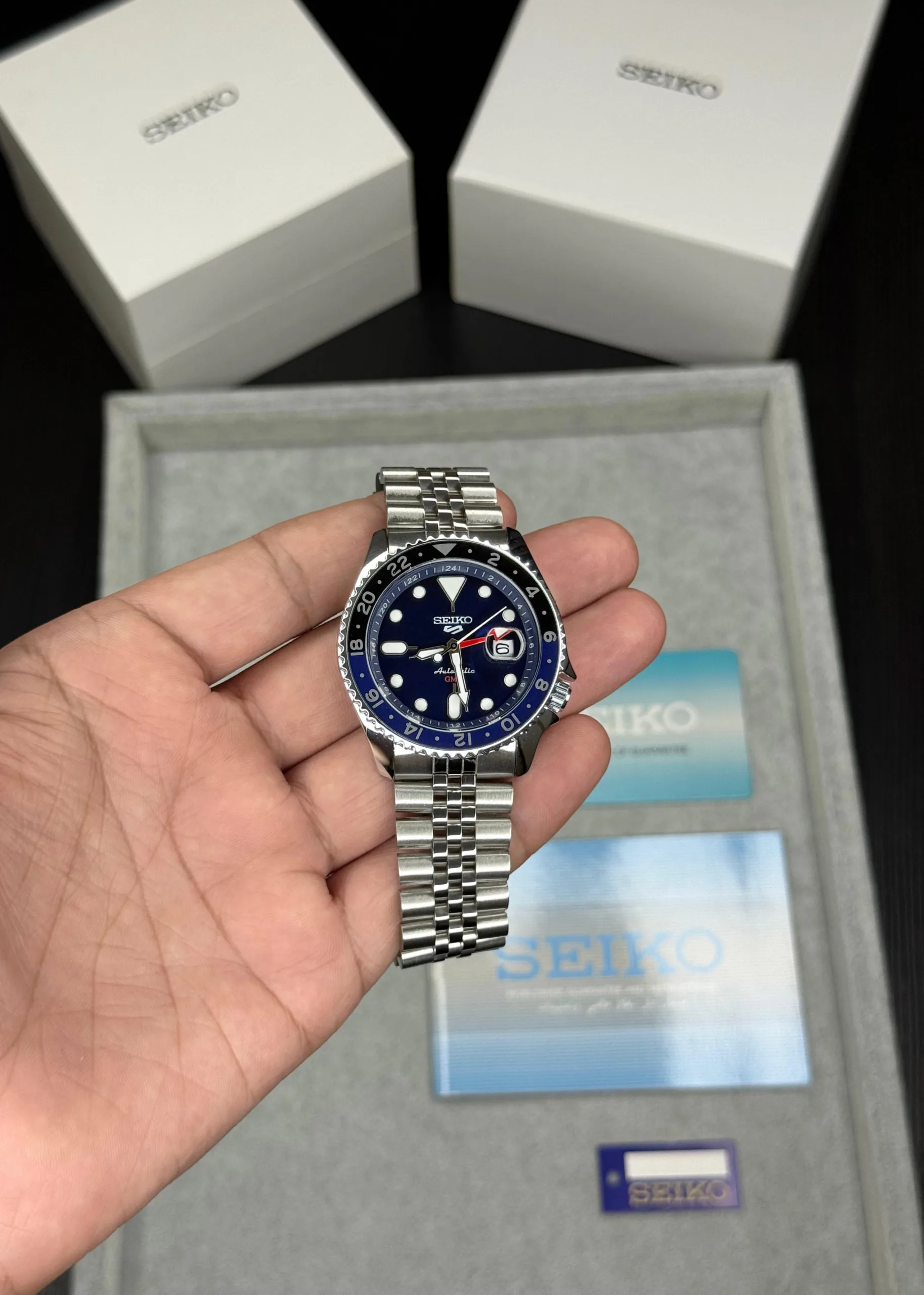 first copy watches Seiko GMT Blue Dial Premium Watch Store Seiko GMT Blue Dial
