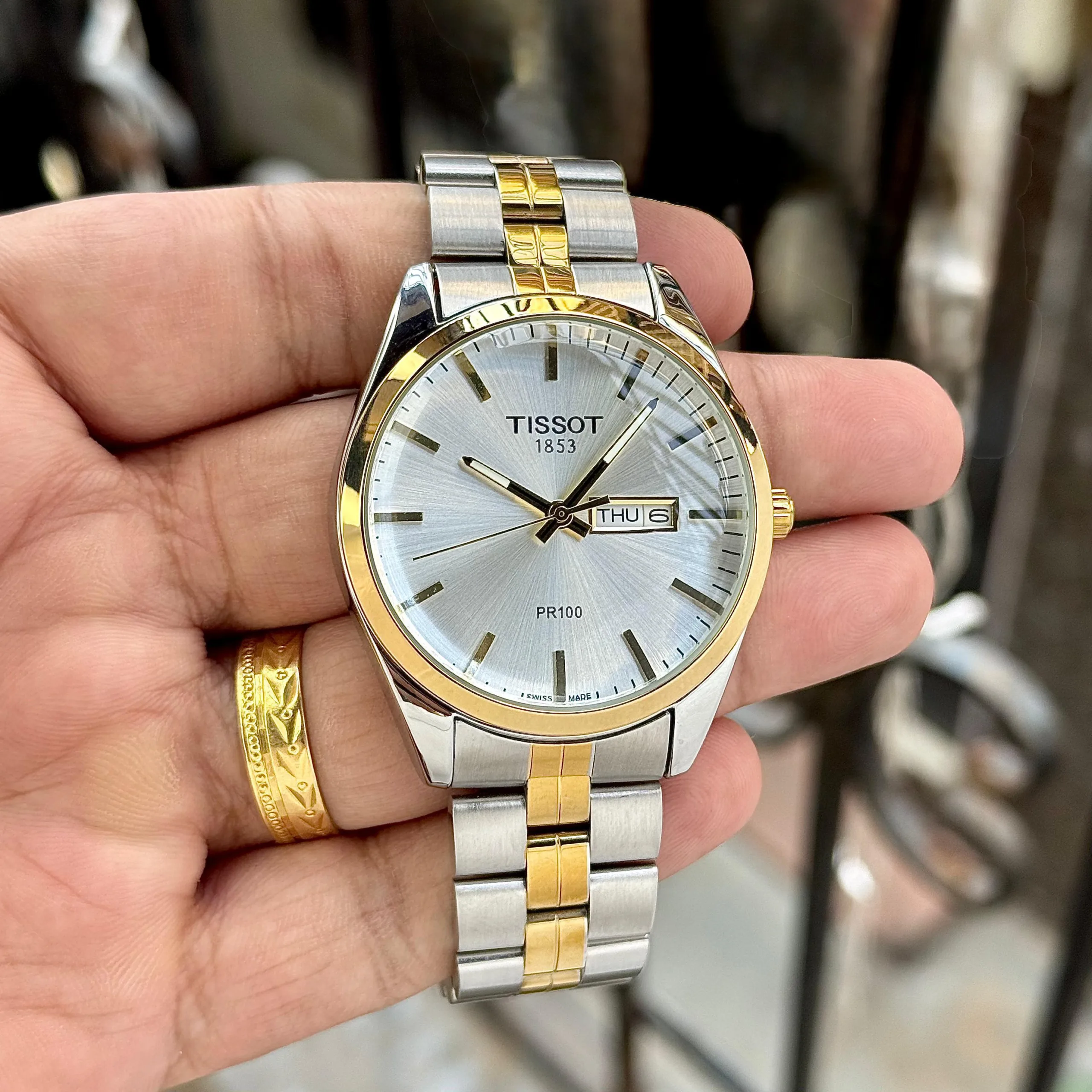 first copy watches Tissot PR100 Gold Day & Date Premium Watch Store Tissot PR100 Gold Day & Date