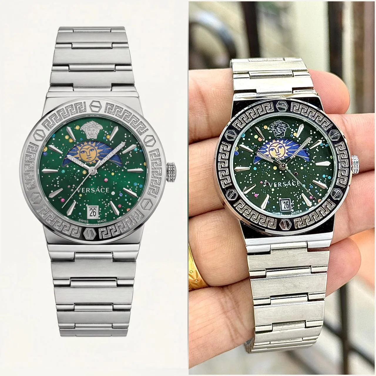 first copy watches Versace Cosmic Green Premium Watch Store Versace Cosmic Green men