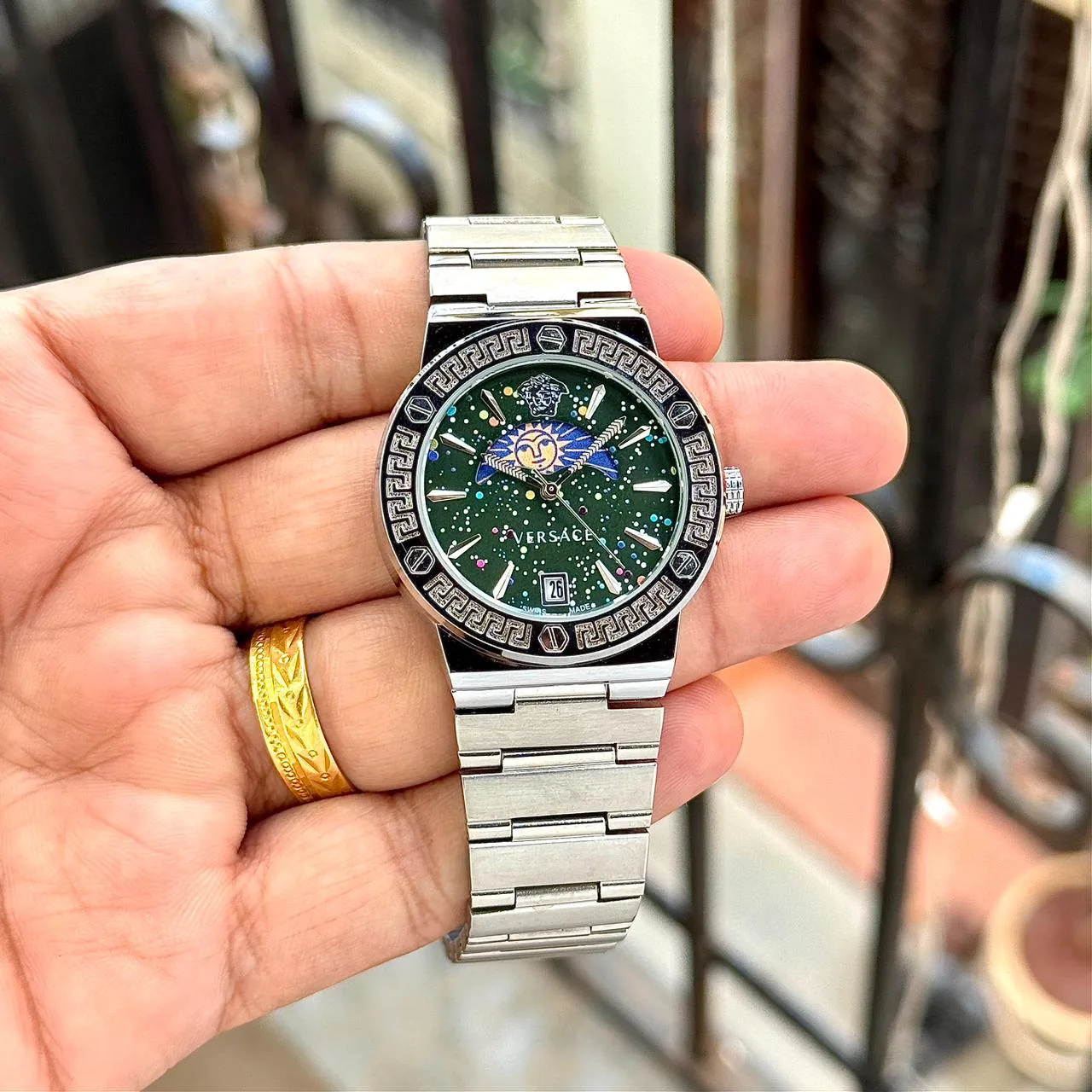 first copy watches Versace Cosmic Green Premium Watch Store Versace Cosmic Green men
