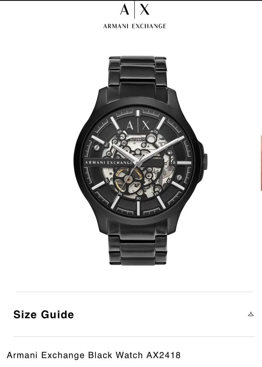 first copy watches A/X Armani Automatic Black Skeleton Premium Watch Store Armani Exchange