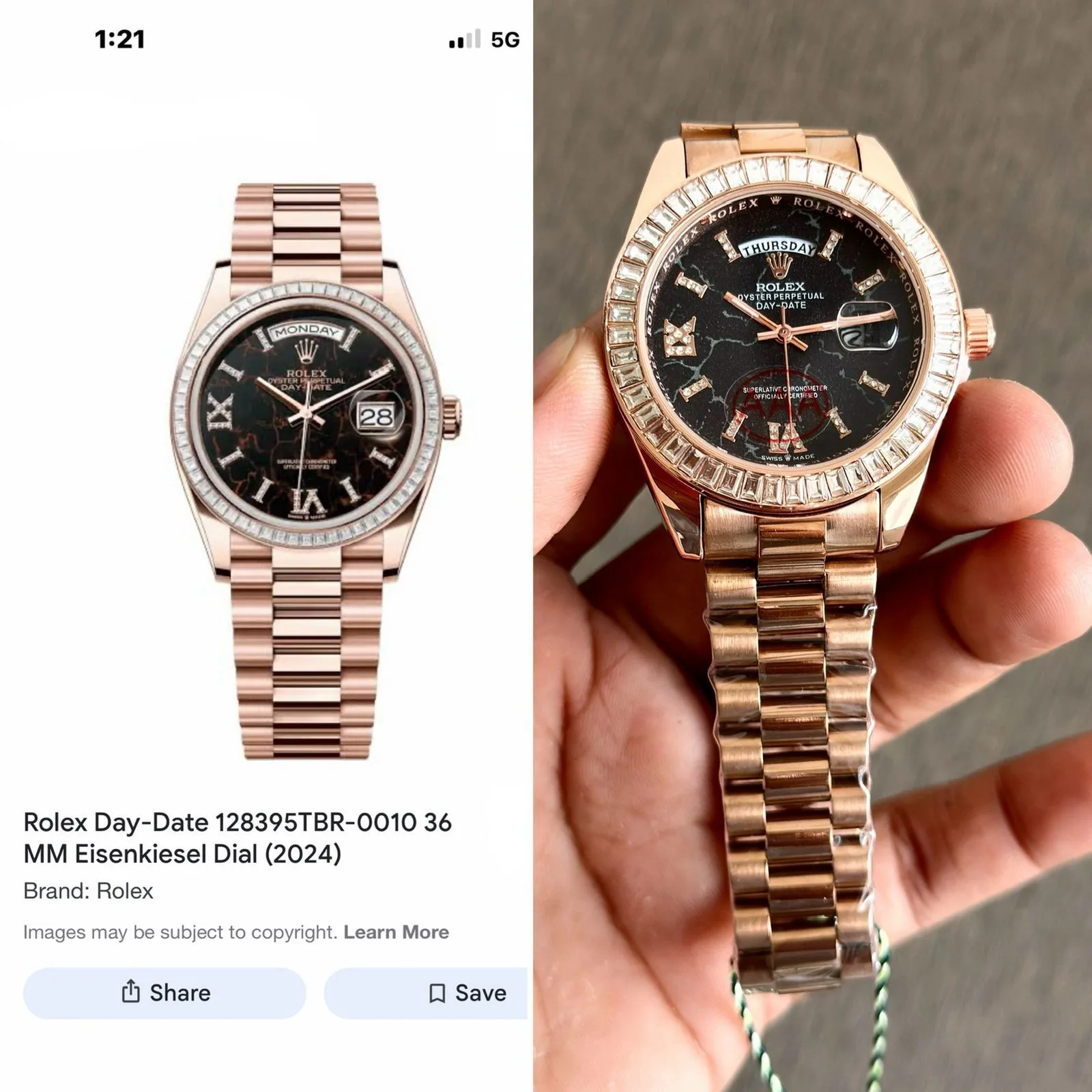 first copy watches Rolex Day-Date 128395TBR-0010 Eisenkiesel Premium Watch Store Rolex Day-Date 128395TBR-0010 Eisenkiesela