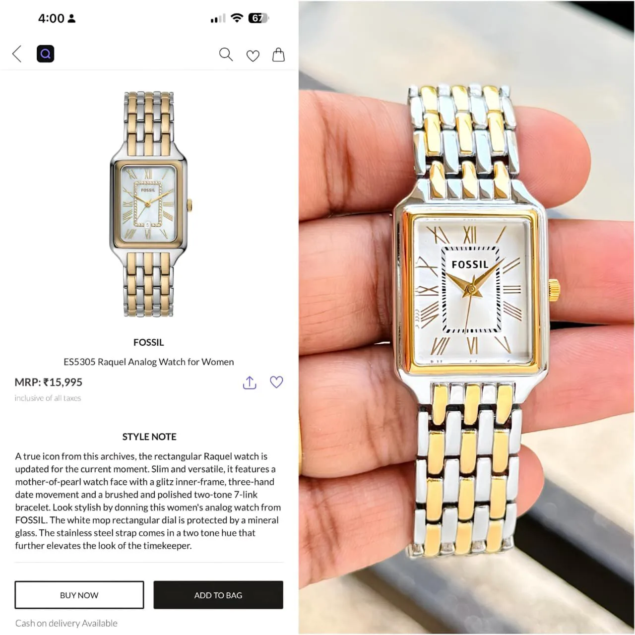 first copy watches Fossil Raquel ES5305 Premium Watch Store Fossil Raquel ES5305 - Image 4
