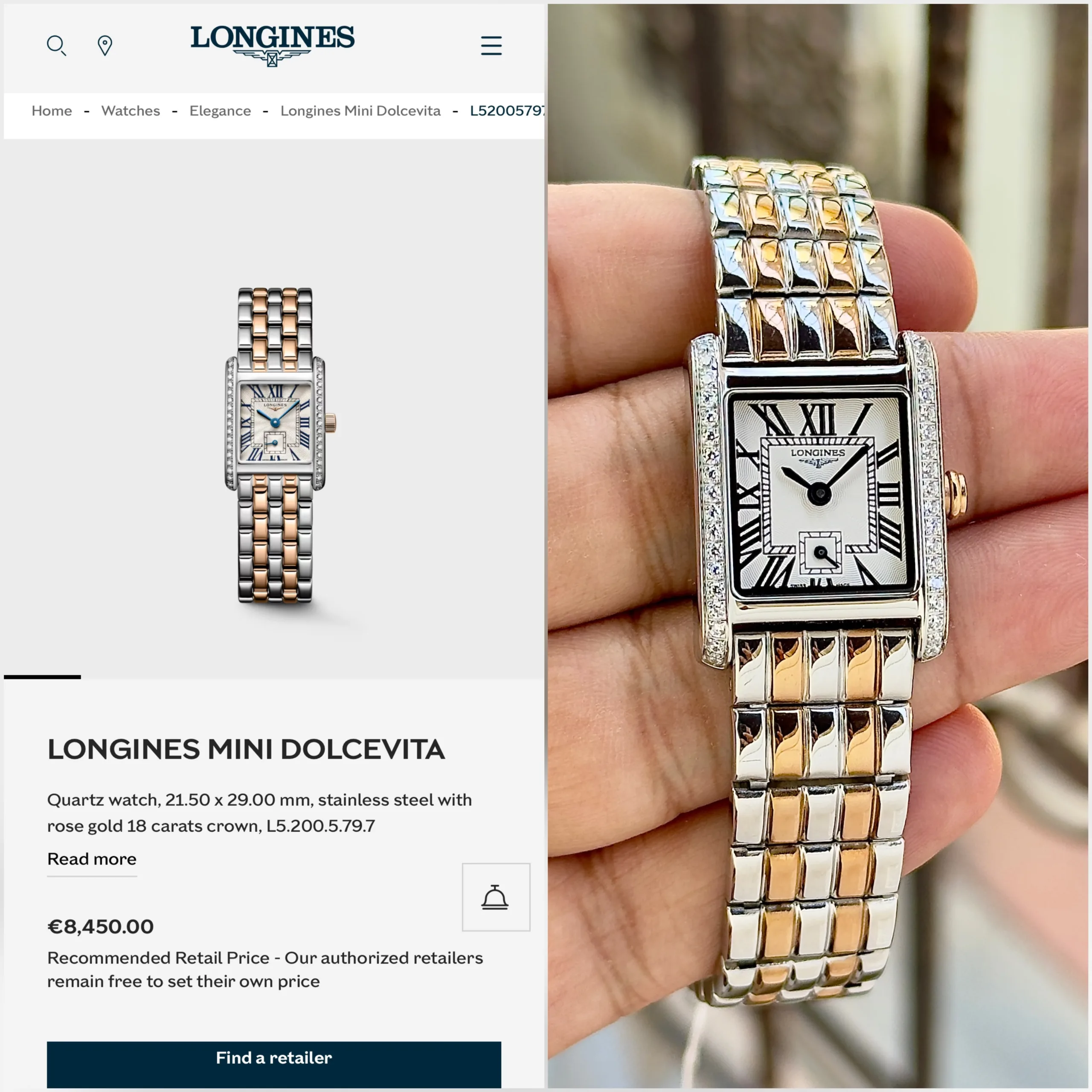 first copy watches Longines Mini DolceVita Rectangular Premium Watch Store Longines Mini DolceVita