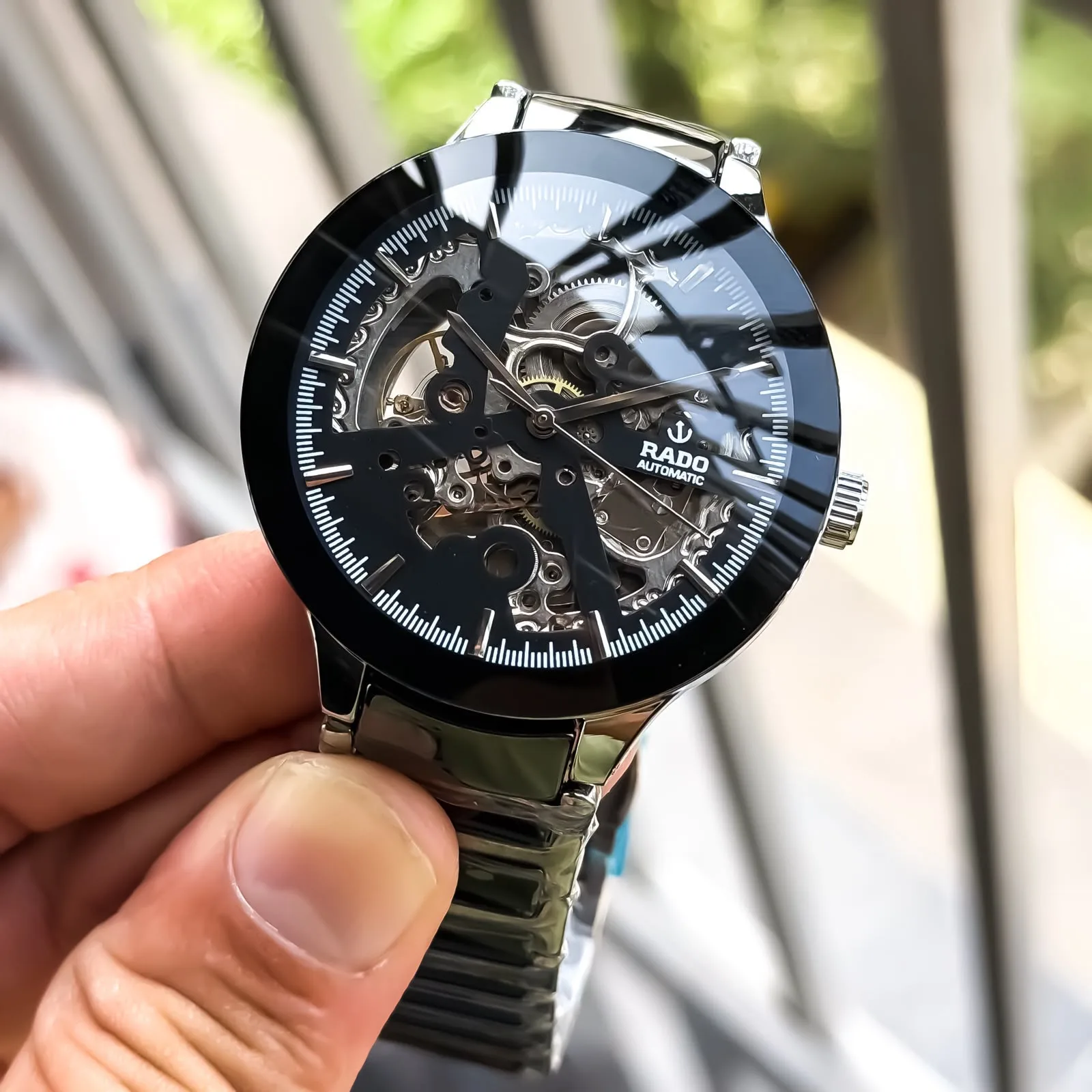 first copy watches Rado Centrix Automatic Open Heart Jubile Black Premium Watch Store Rado Centrix Automatic Open Heart Jubile Black